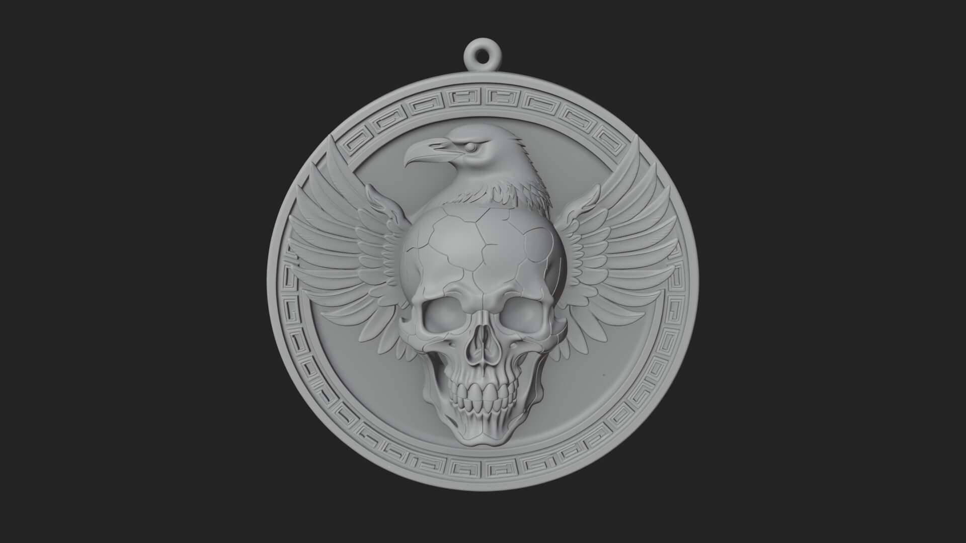 Raven Skull Oval Relief Plaque Design 4 3D Print Model 3D Model