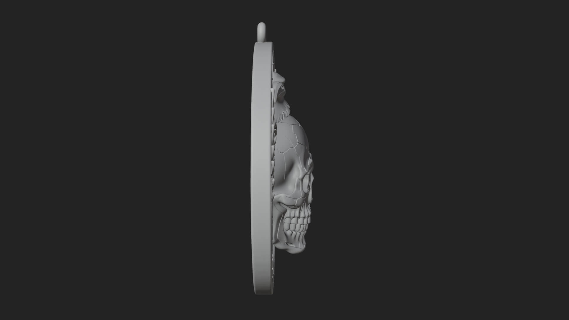 Raven Skull Oval Relief Plaque Design 4 3D Print Model 3D Model