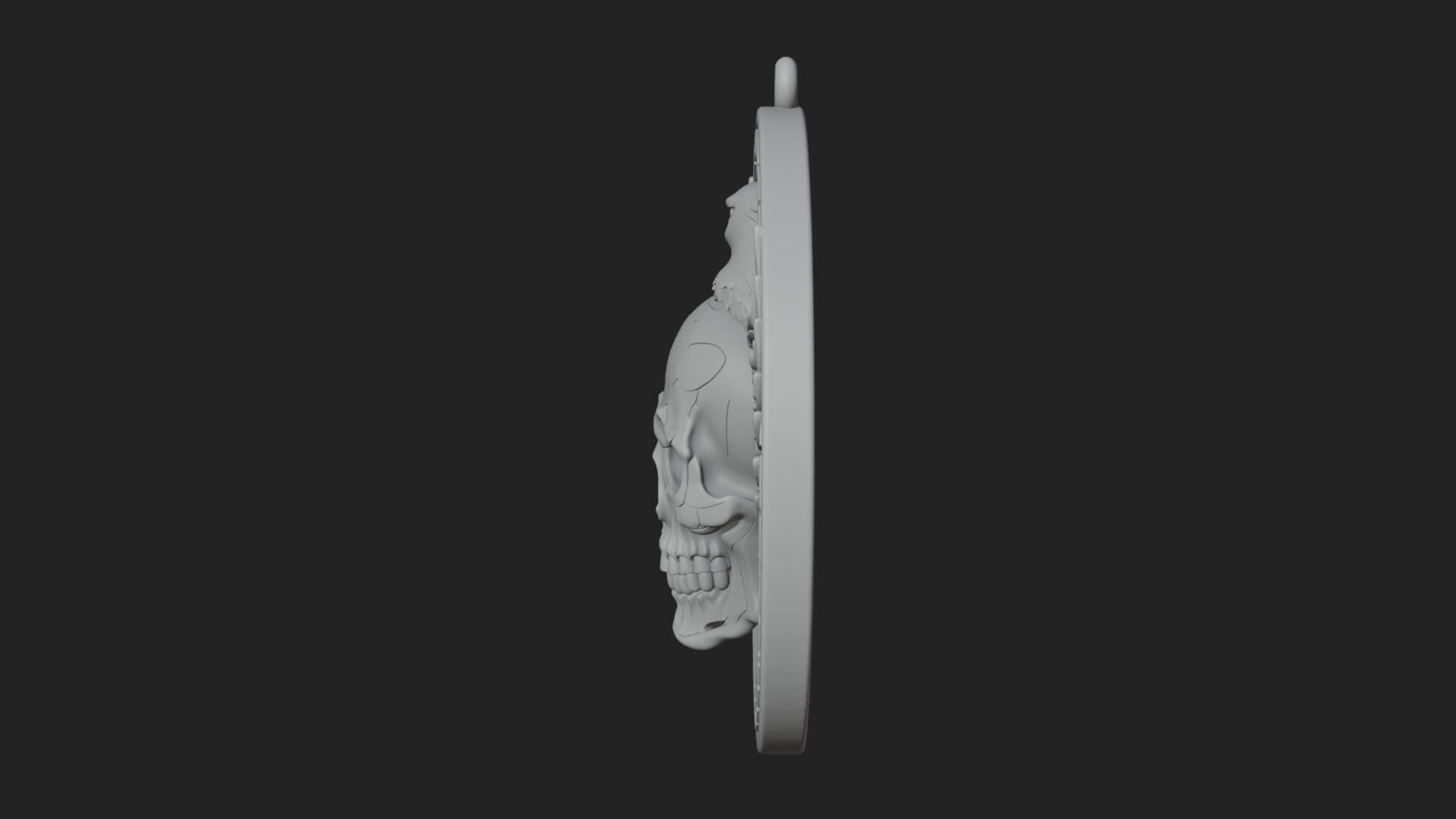 Raven Skull Oval Relief Plaque Design 4 3D Print Model 3D Model