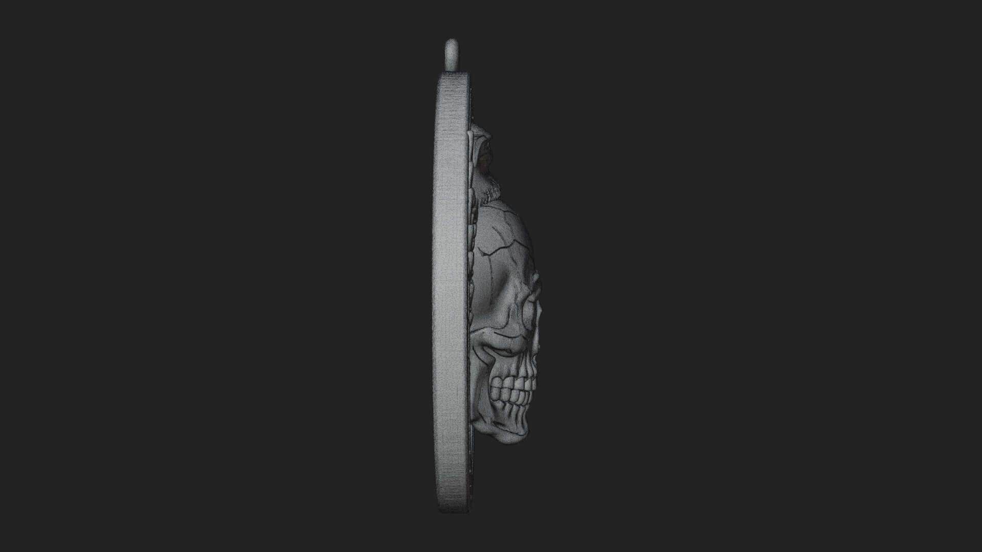 Raven Skull Oval Relief Plaque Design 4 3D Print Model 3D Model