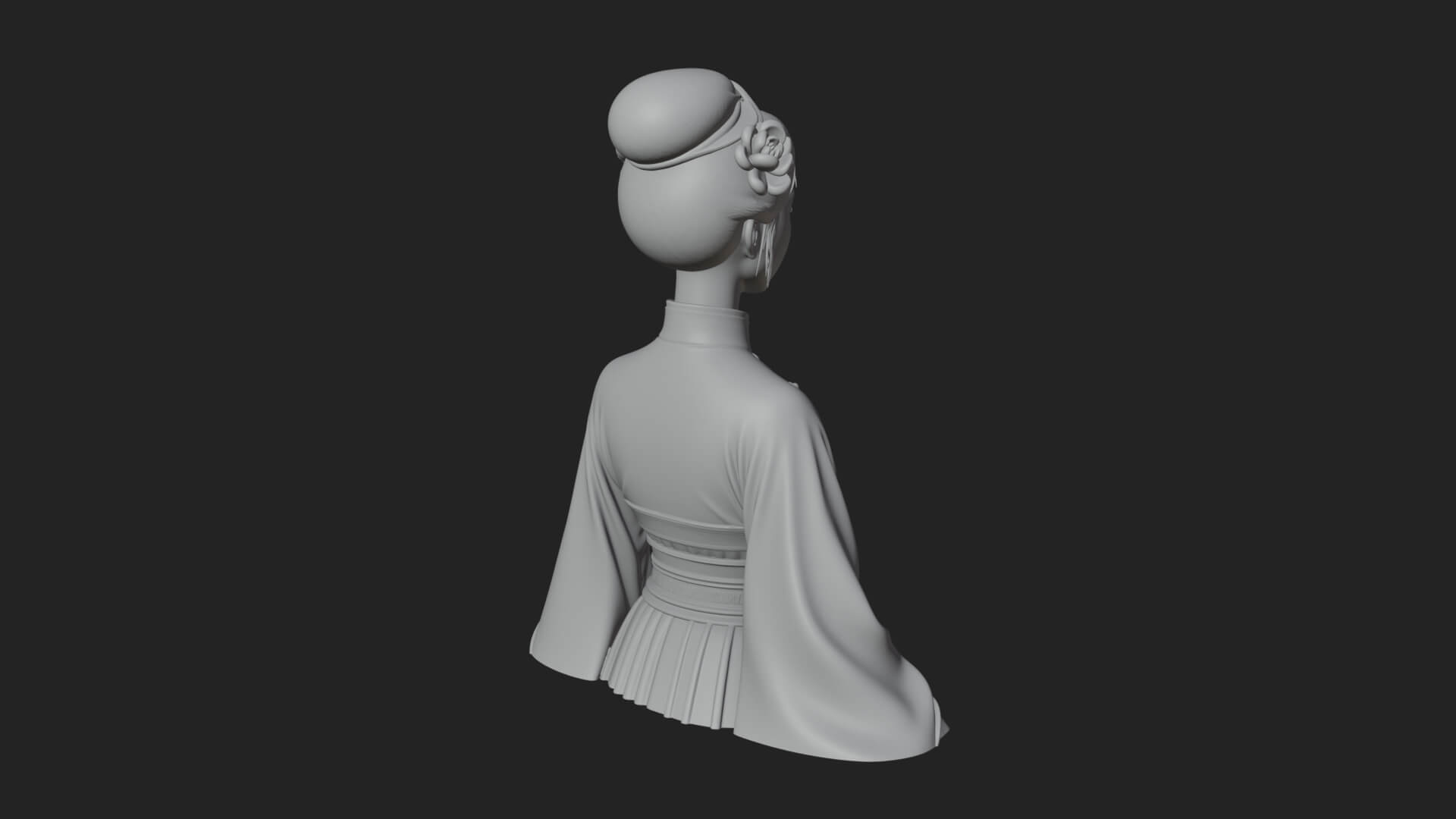 Red Qipao Lady Bust Design 1 3D Print Model 3D Model