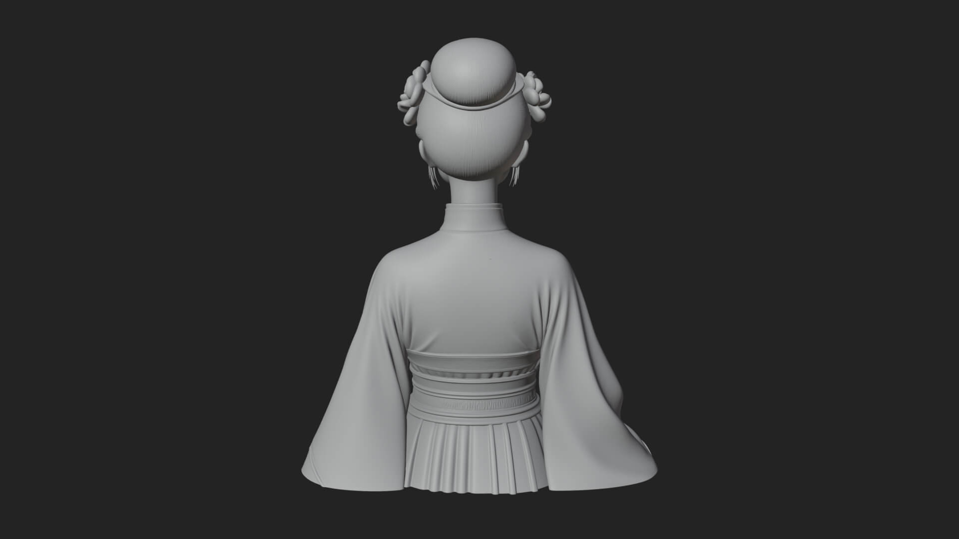 Red Qipao Lady Bust Design 1 3D Print Model 3D Model