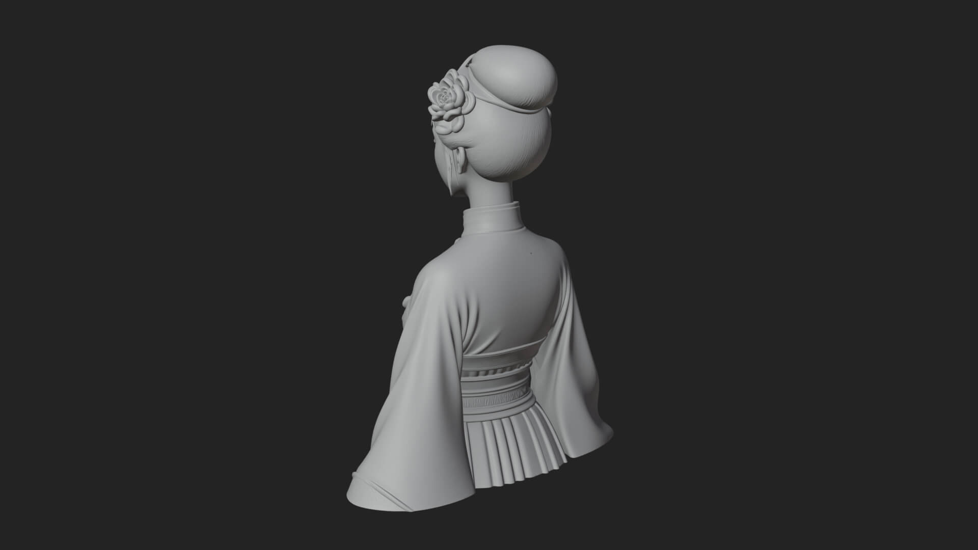 Red Qipao Lady Bust Design 1 3D Print Model 3D Model