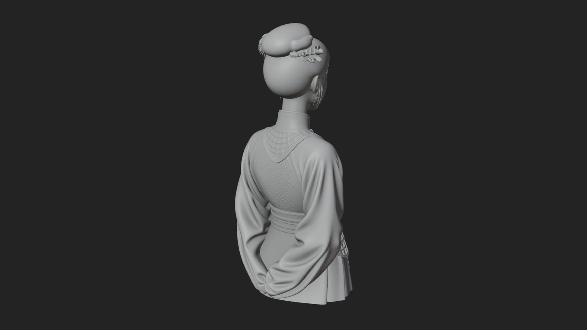 Red Qipao Lady Bust Design 3 3D Print Model 3D Model
