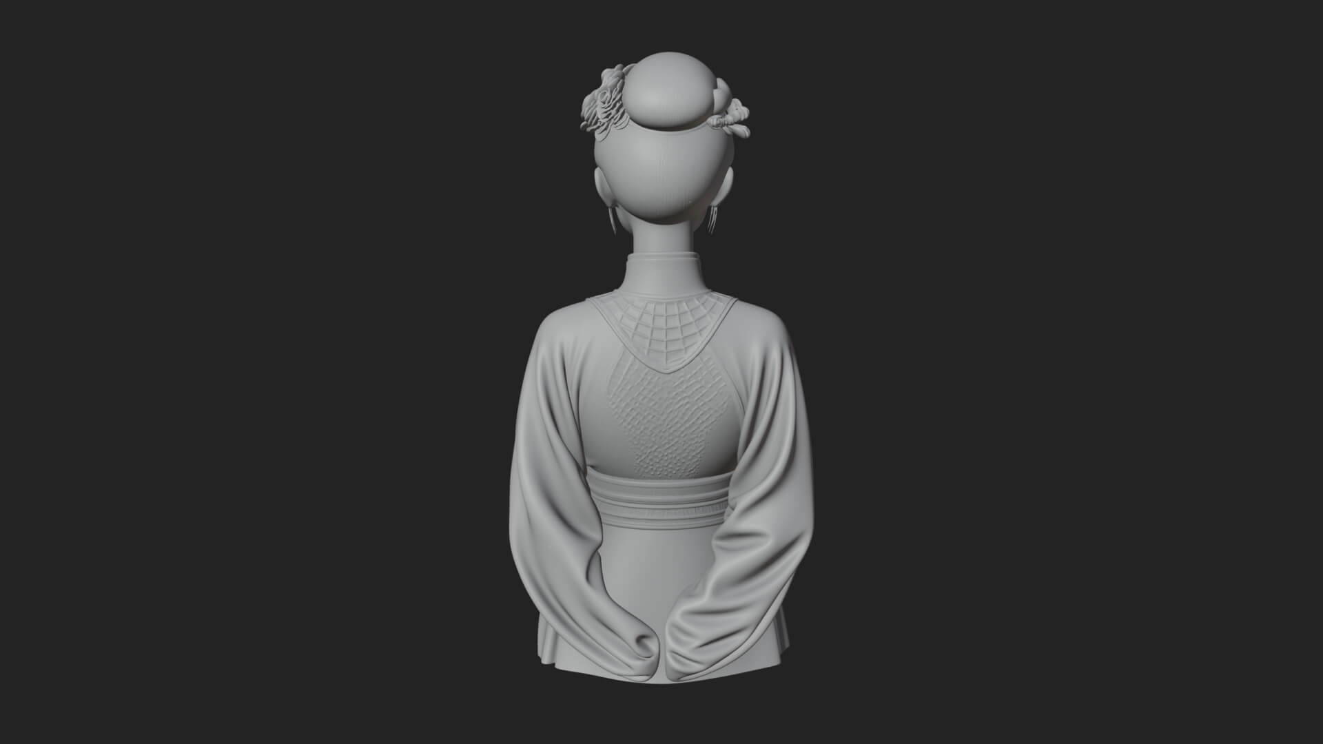 Red Qipao Lady Bust Design 3 3D Print Model 3D Model