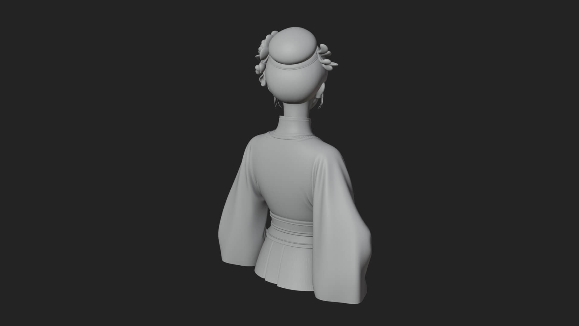 Red Qipao Lady Bust Design 4 3D Print Model 3D Model