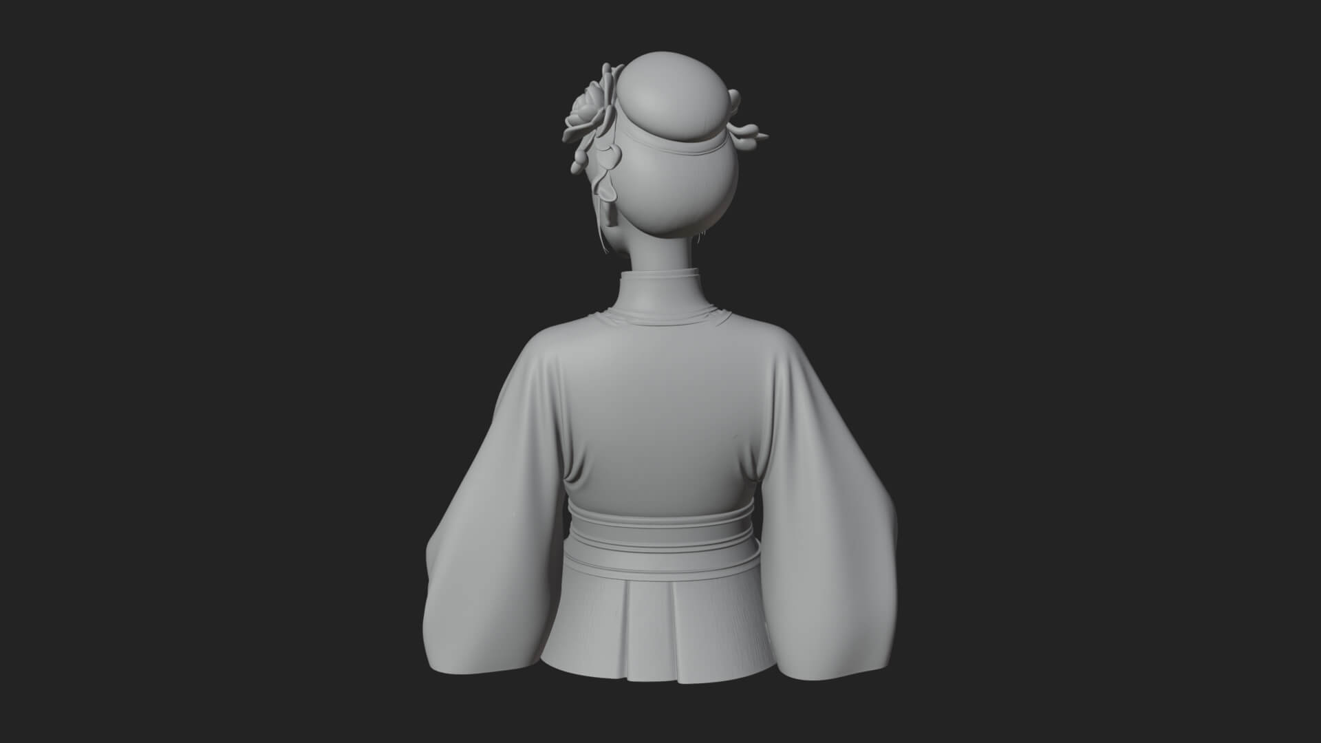 Red Qipao Lady Bust Design 4 3D Print Model 3D Model