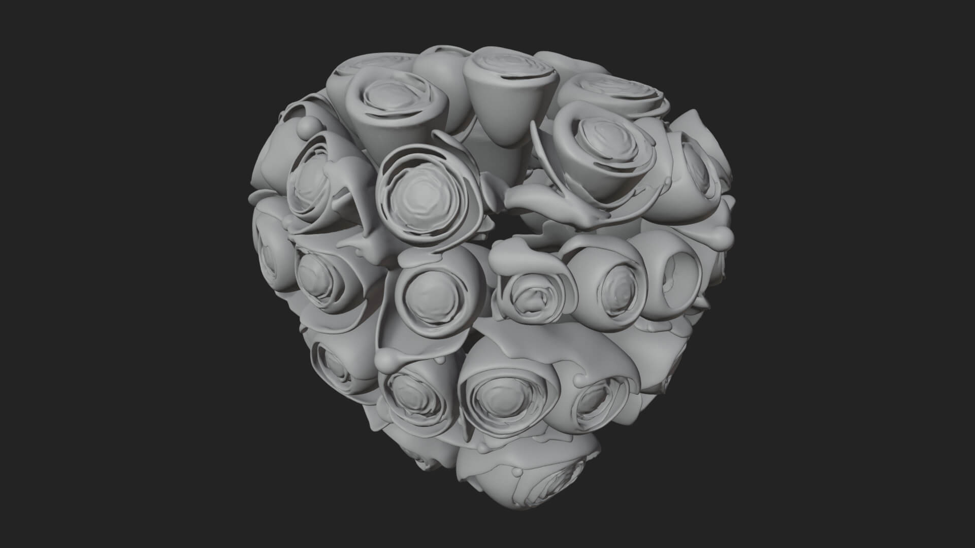 Red Rose Flower Bouquet Ornament Design 2 3d Print Model 3D Model