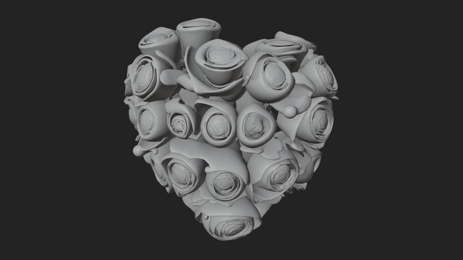 Red Rose Flower Bouquet Ornament Design 2 3d Print Model 3D Model
