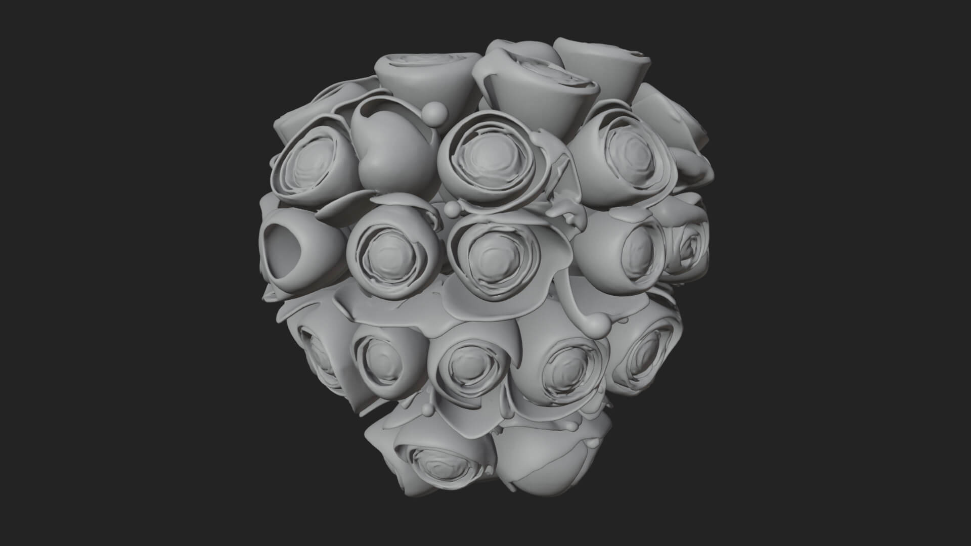 Red Rose Flower Bouquet Ornament Design 2 3d Print Model 3D Model