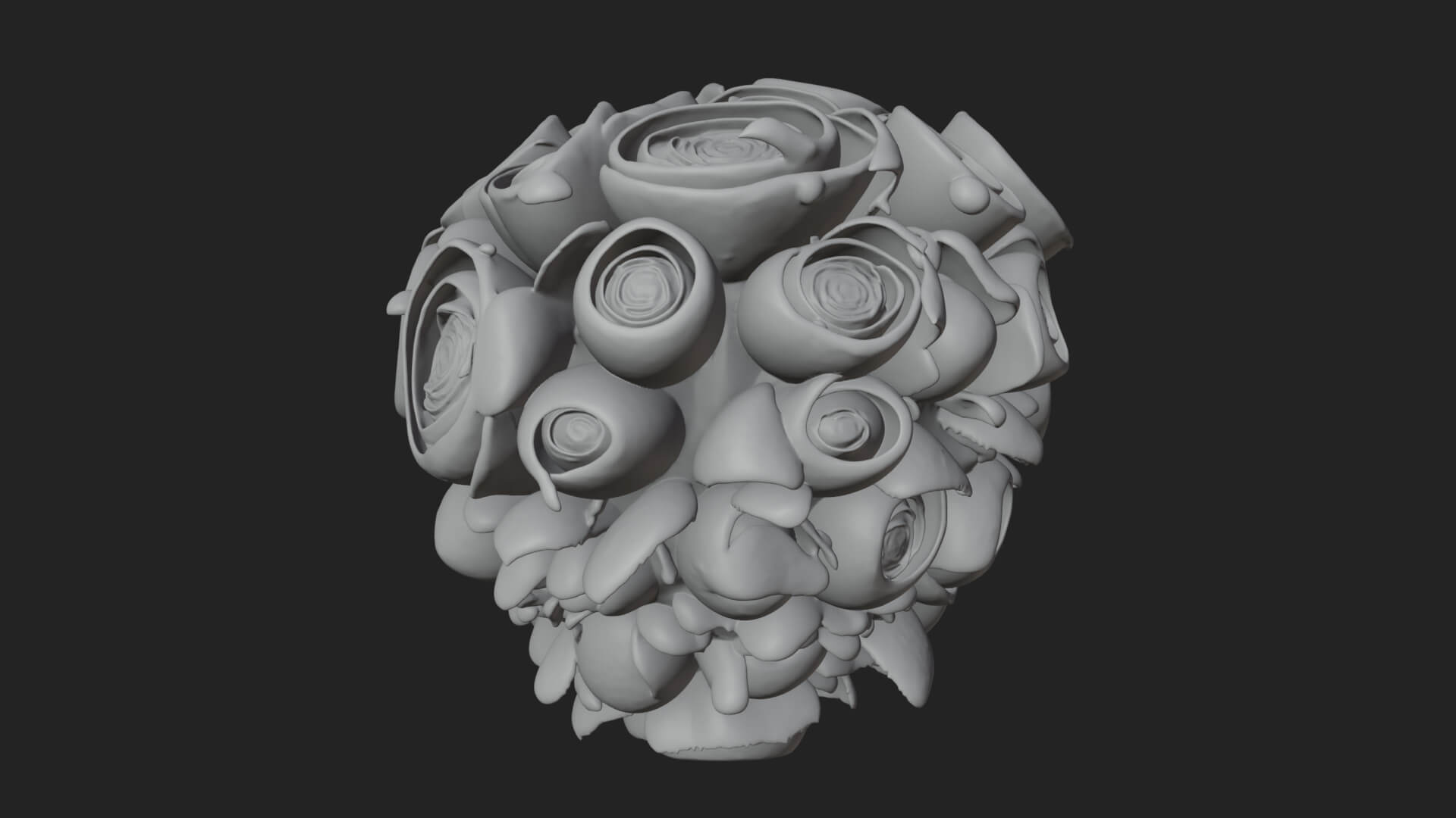 Red Rose Flower Bouquet Ornament Design 3 3D Print Model 3D Model