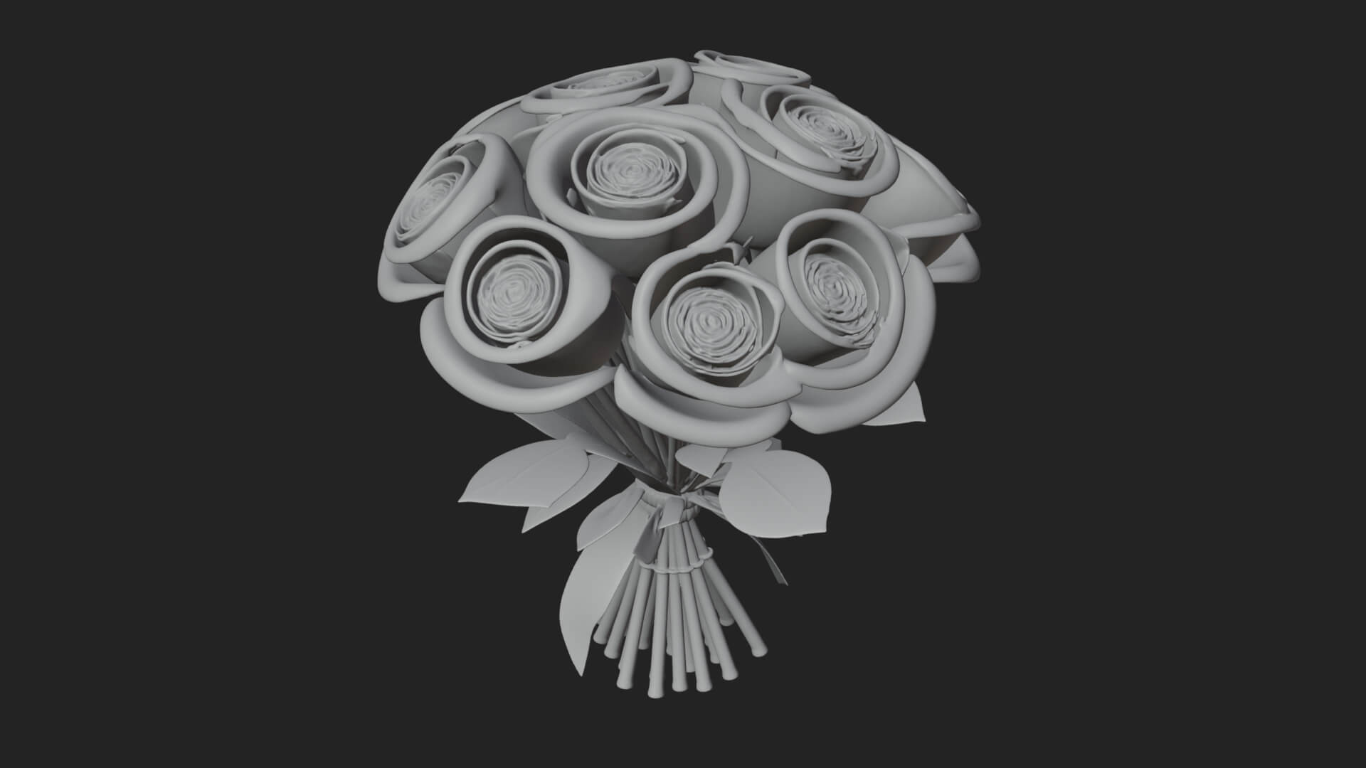 Red Rose Flower Bouquet Ornament Design 5 3D Print Model 3D Model