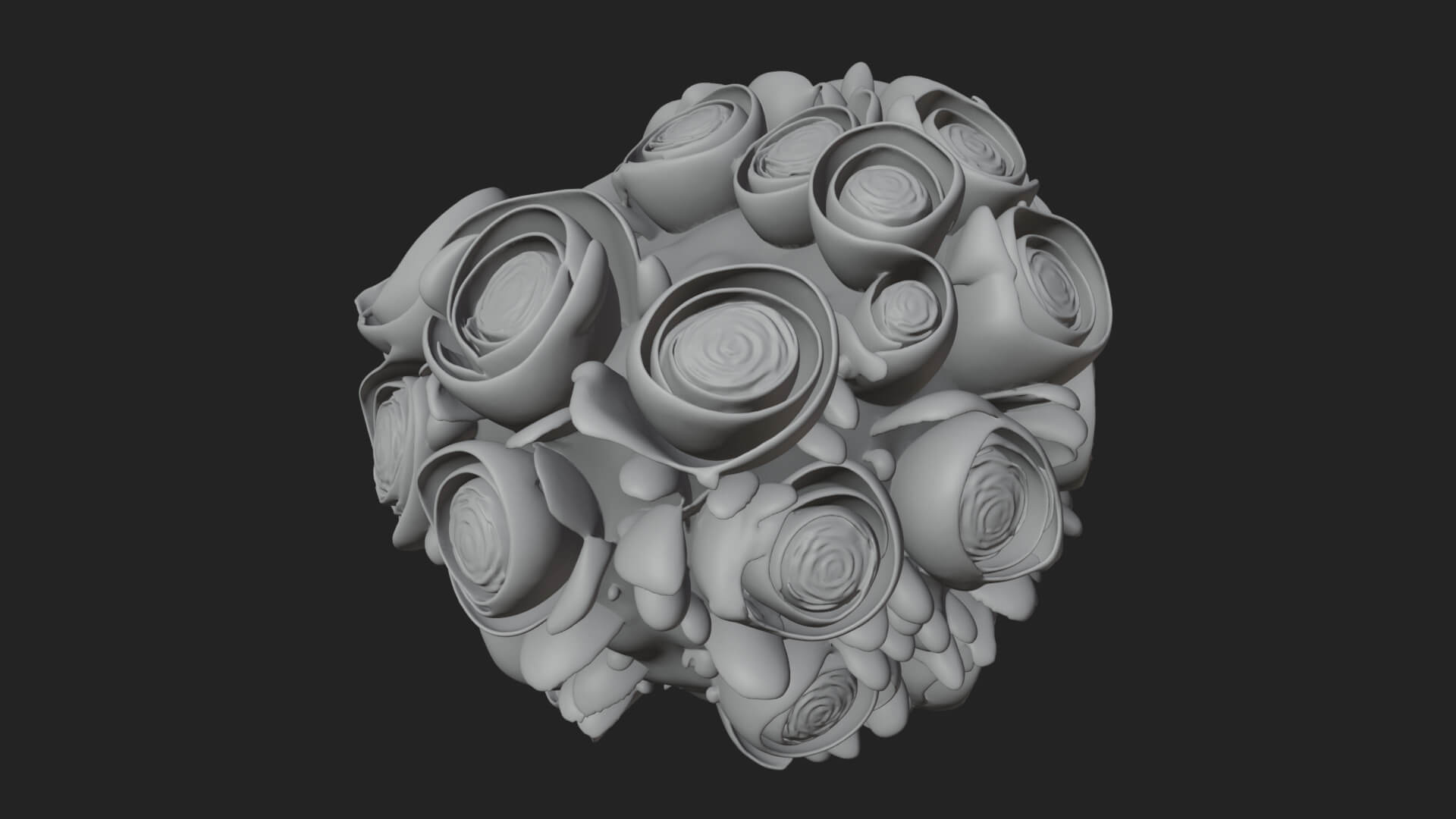 Red Rose Flower Bouquet Ornament Design 6 3D Print Model 3D Model
