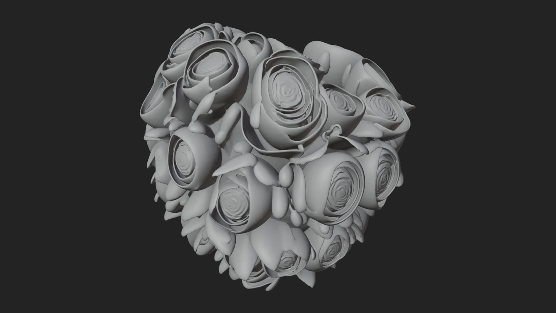Red Rose Flower Bouquet Ornament Design 6 3D Print Model 3D Model