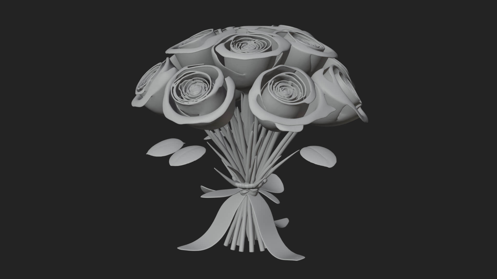 Red Rose Flower Bouquet Ornament Design 7 3D Print Model 3D Model