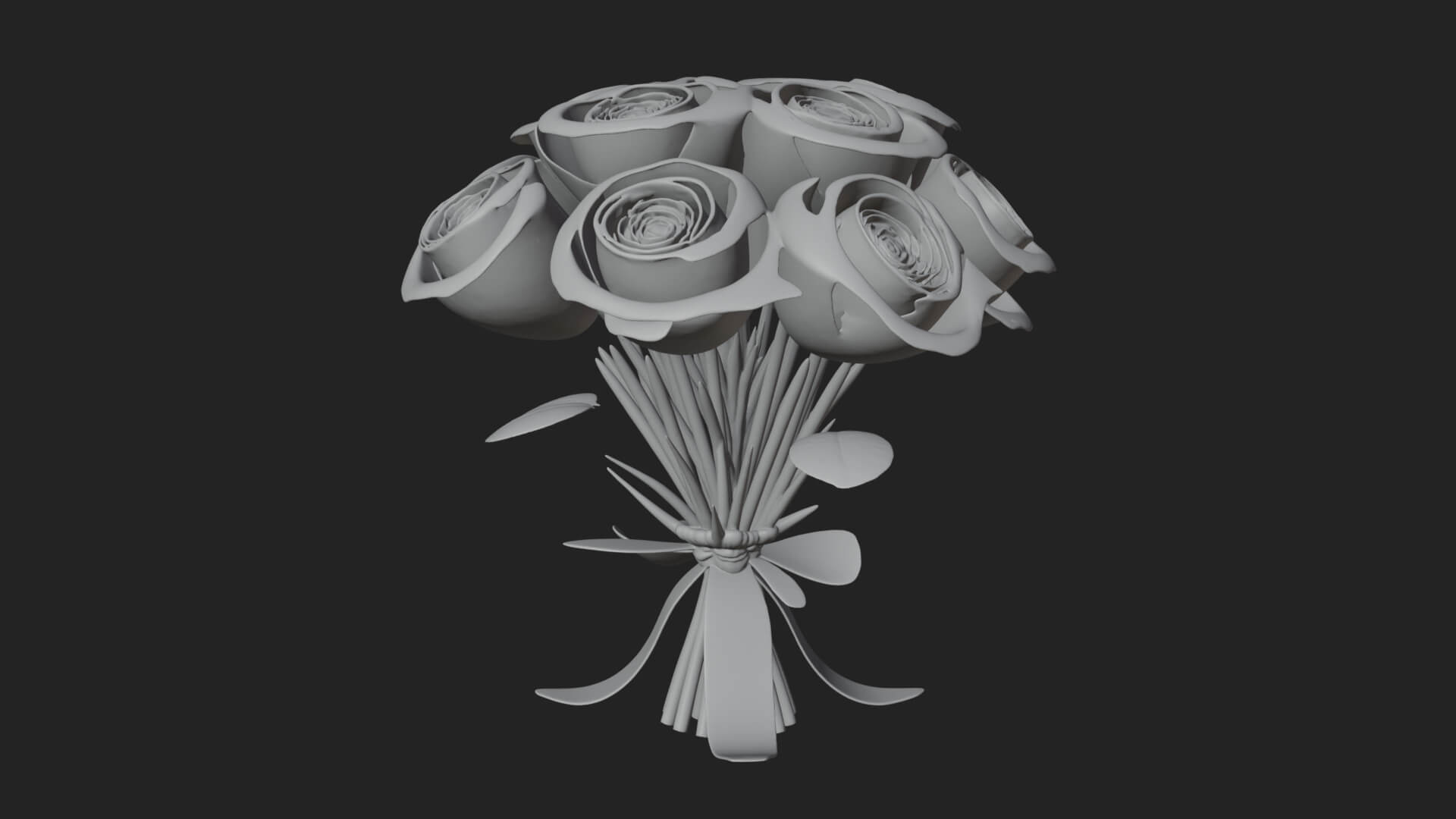 Red Rose Flower Bouquet Ornament Design 7 3D Print Model 3D Model