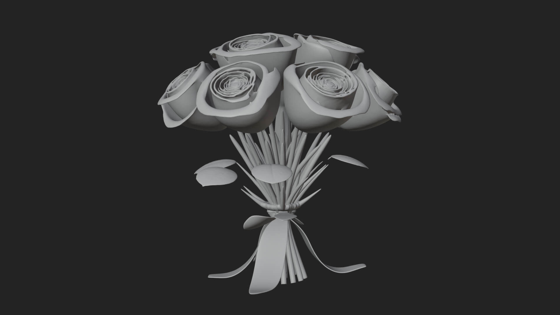 Red Rose Flower Bouquet Ornament Design 7 3D Print Model 3D Model