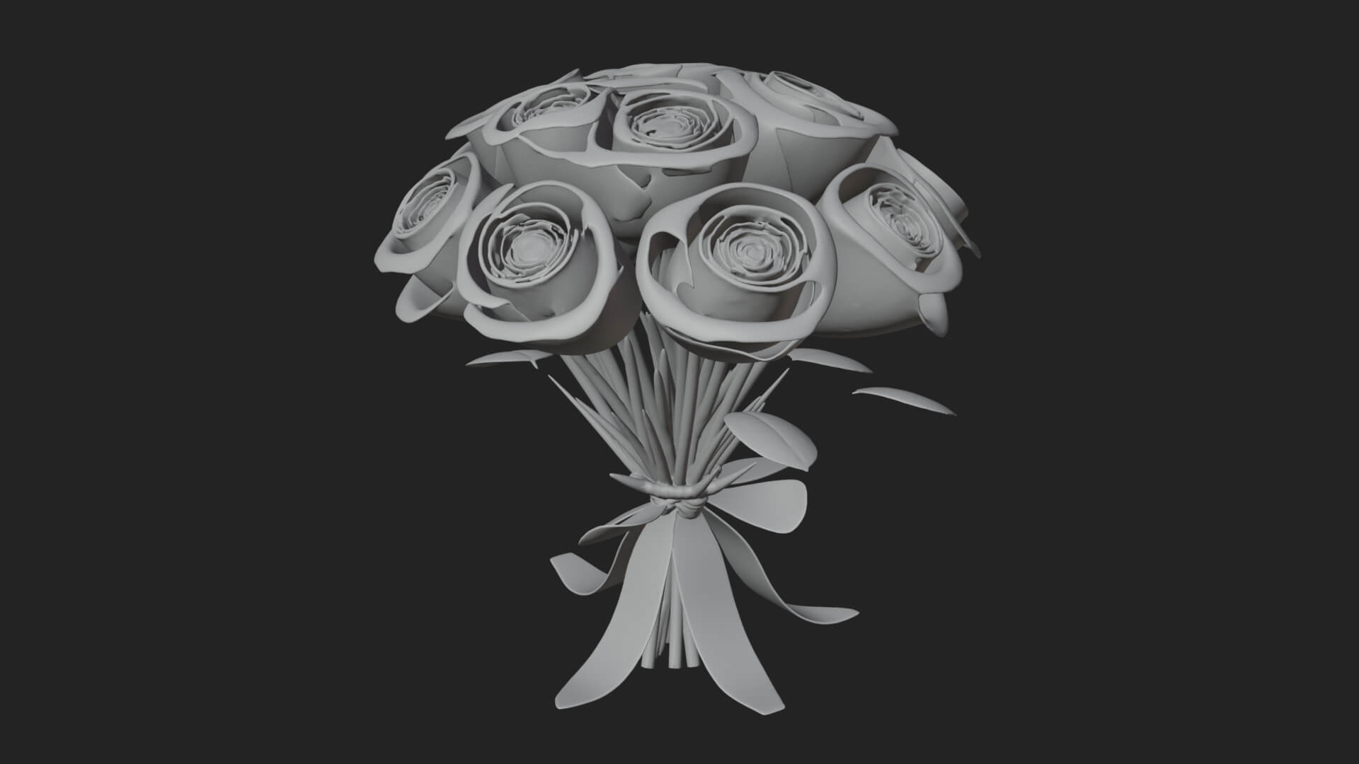 Red Rose Flower Bouquet Ornament Design 7 3D Print Model 3D Model
