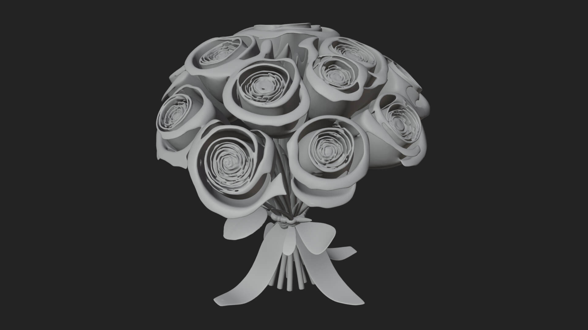 Red Rose Flower Bouquet Ornament Design 7 3D Print Model 3D Model