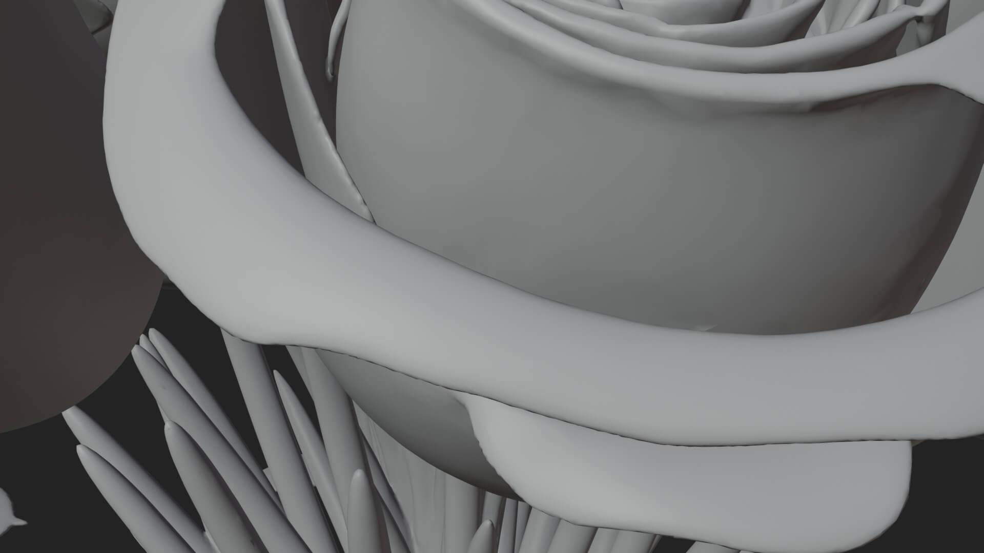 Red Rose Flower Bouquet Ornament Design 7 3D Print Model 3D Model