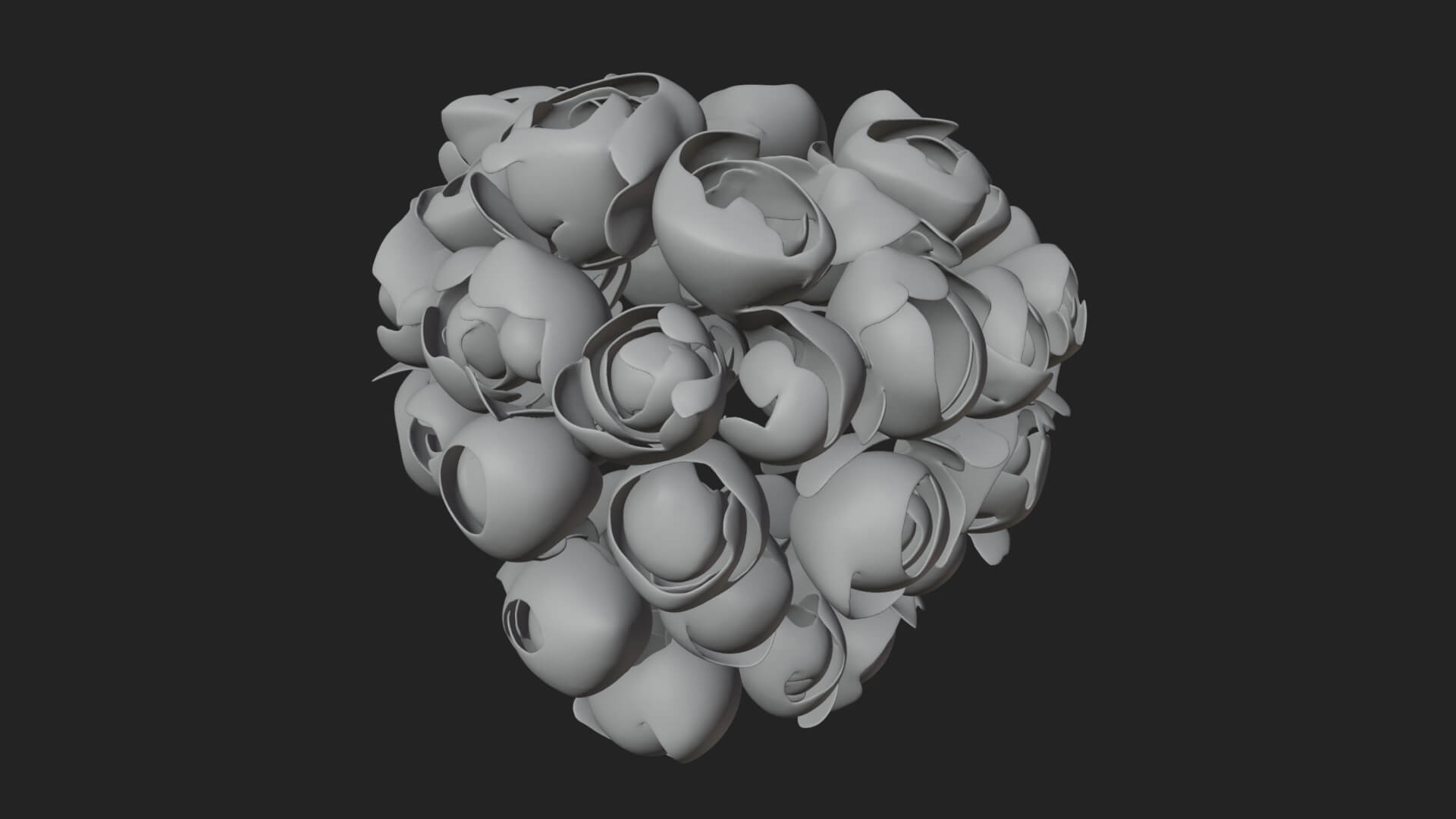 Red Rose Flower Bouquet Ornament Design 8 3D Print Model 3D Model
