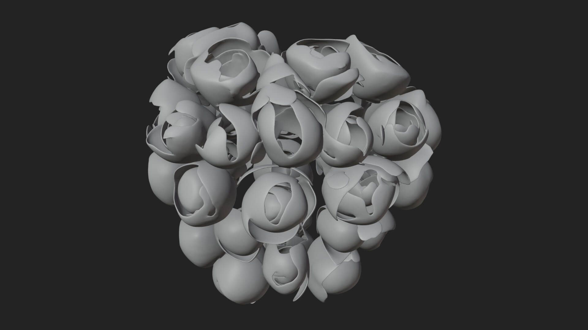 Red Rose Flower Bouquet Ornament Design 8 3D Print Model 3D Model