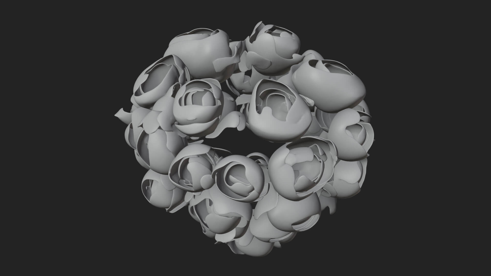 Red Rose Flower Bouquet Ornament Design 8 3D Print Model 3D Model