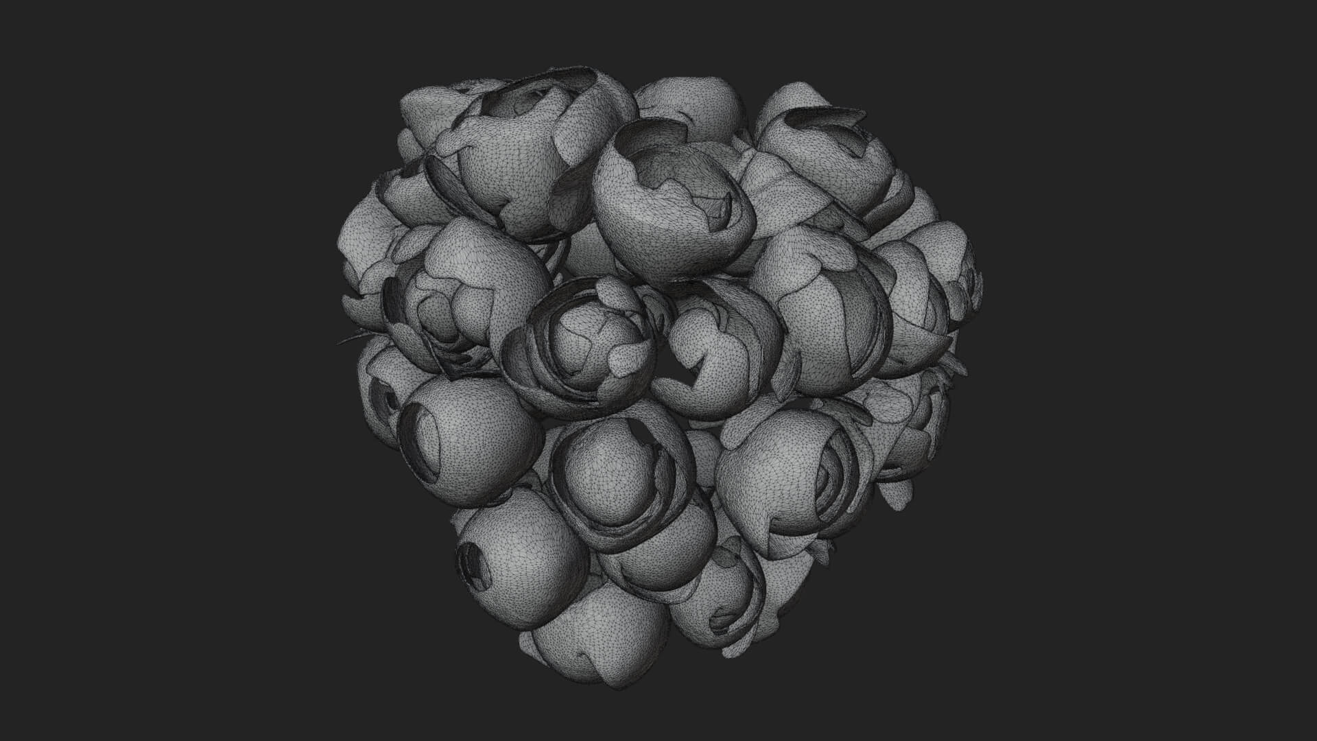 Red Rose Flower Bouquet Ornament Design 8 3D Print Model 3D Model