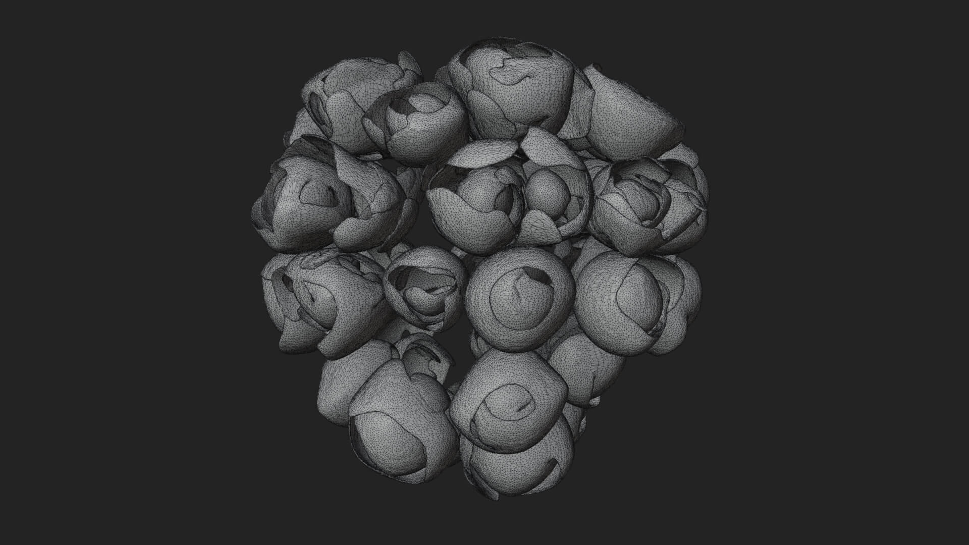 Red Rose Flower Bouquet Ornament Design 8 3D Print Model 3D Model
