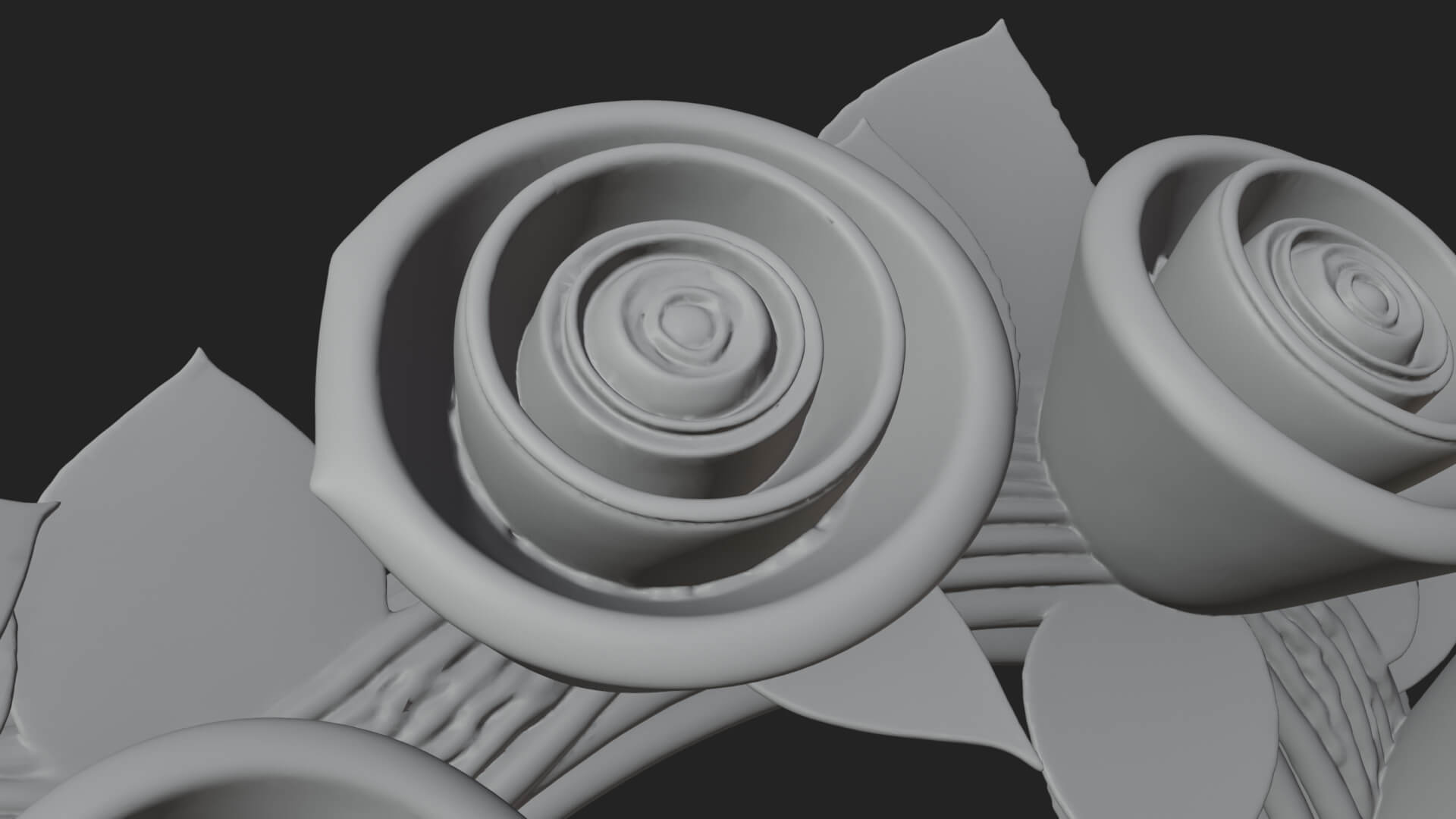Red Rose Flower Heart Wreath Ornament Design 1 3D Print 3D Model