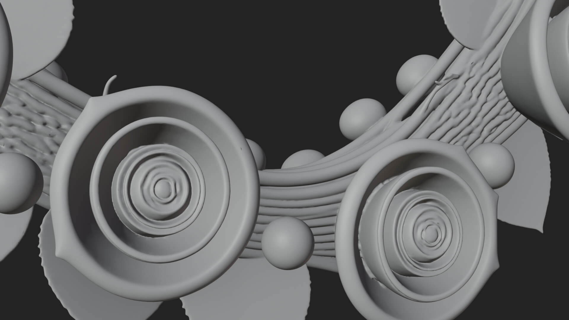 Red Rose Flower Heart Wreath Ornament Design 1 3D Print 3D Model