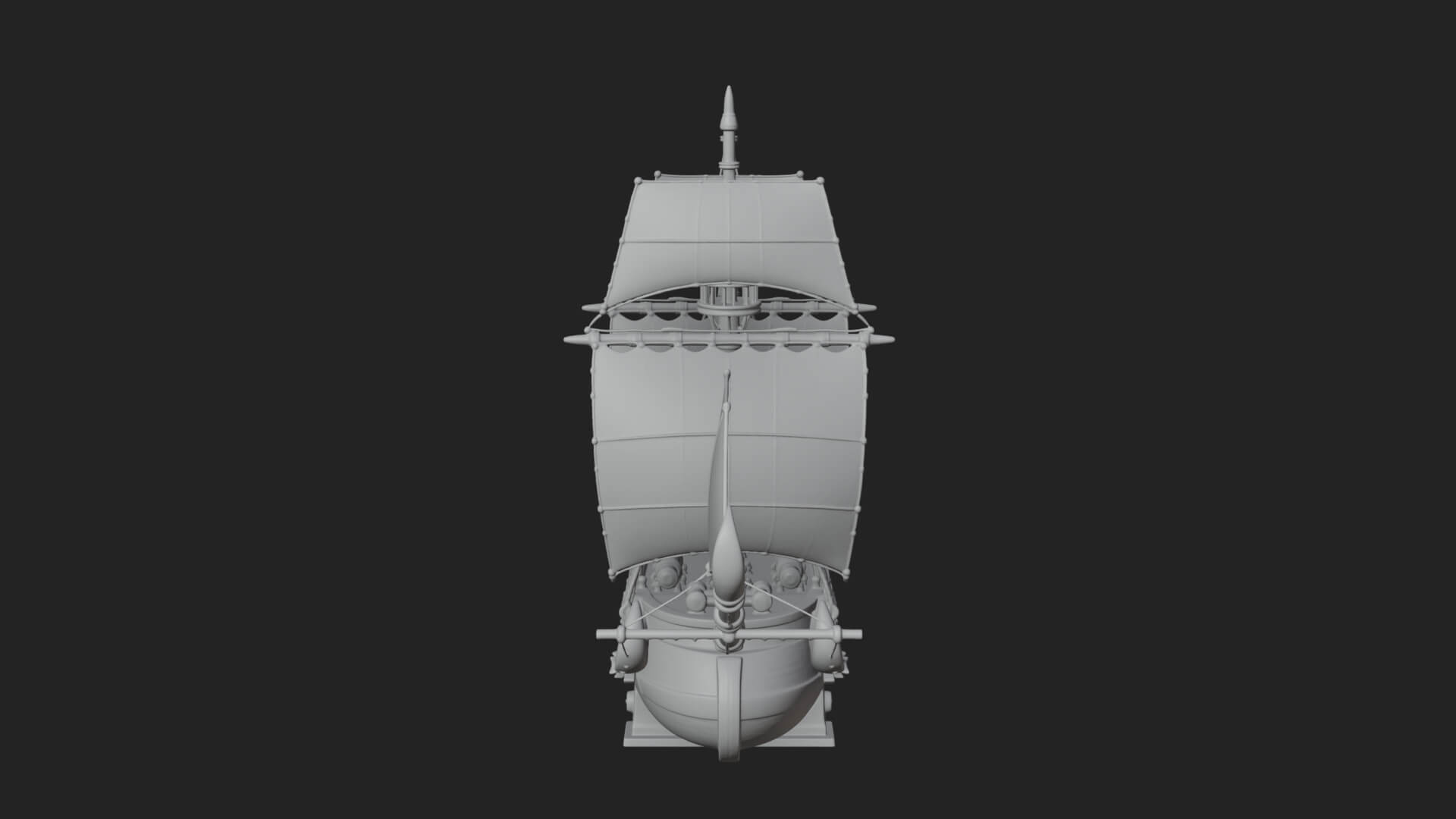 Red Sail Pirate Ship Model Design 1 3D Print Model 3D Model