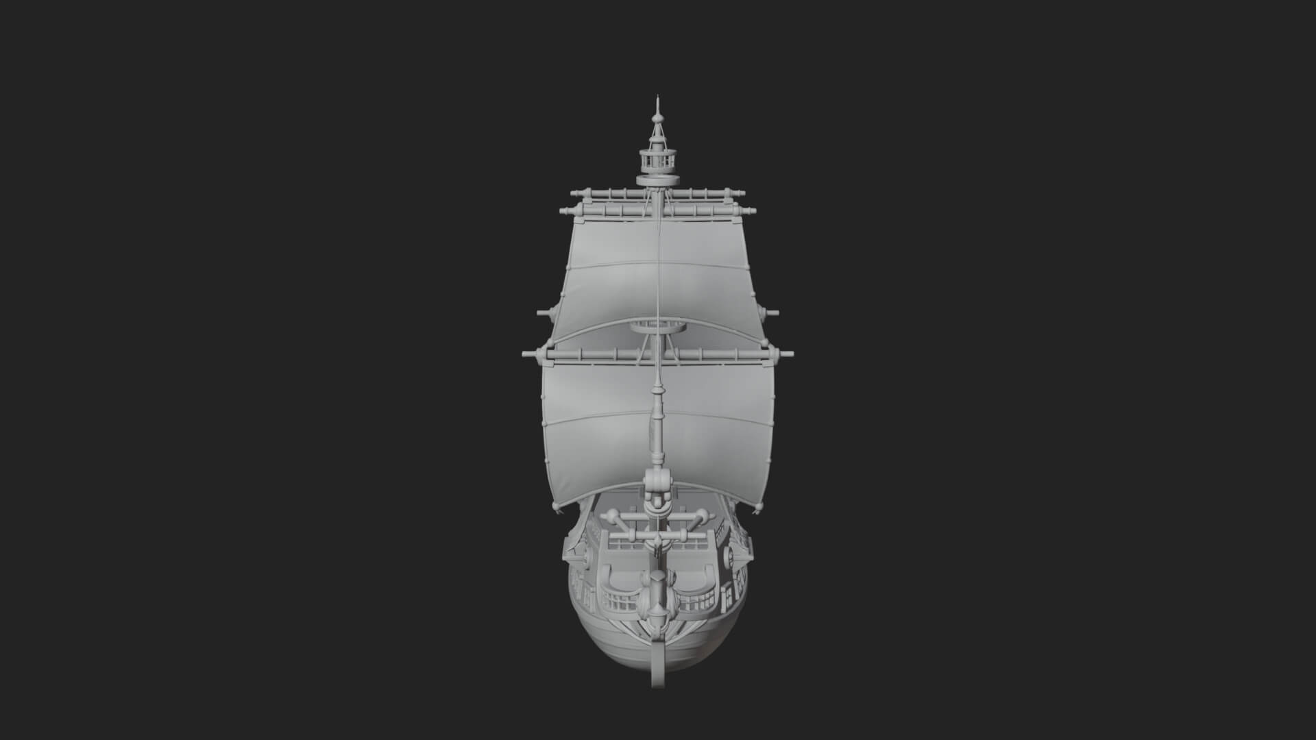 Red Sail Pirate Ship Model Design 2 3D Print Model 3D Model