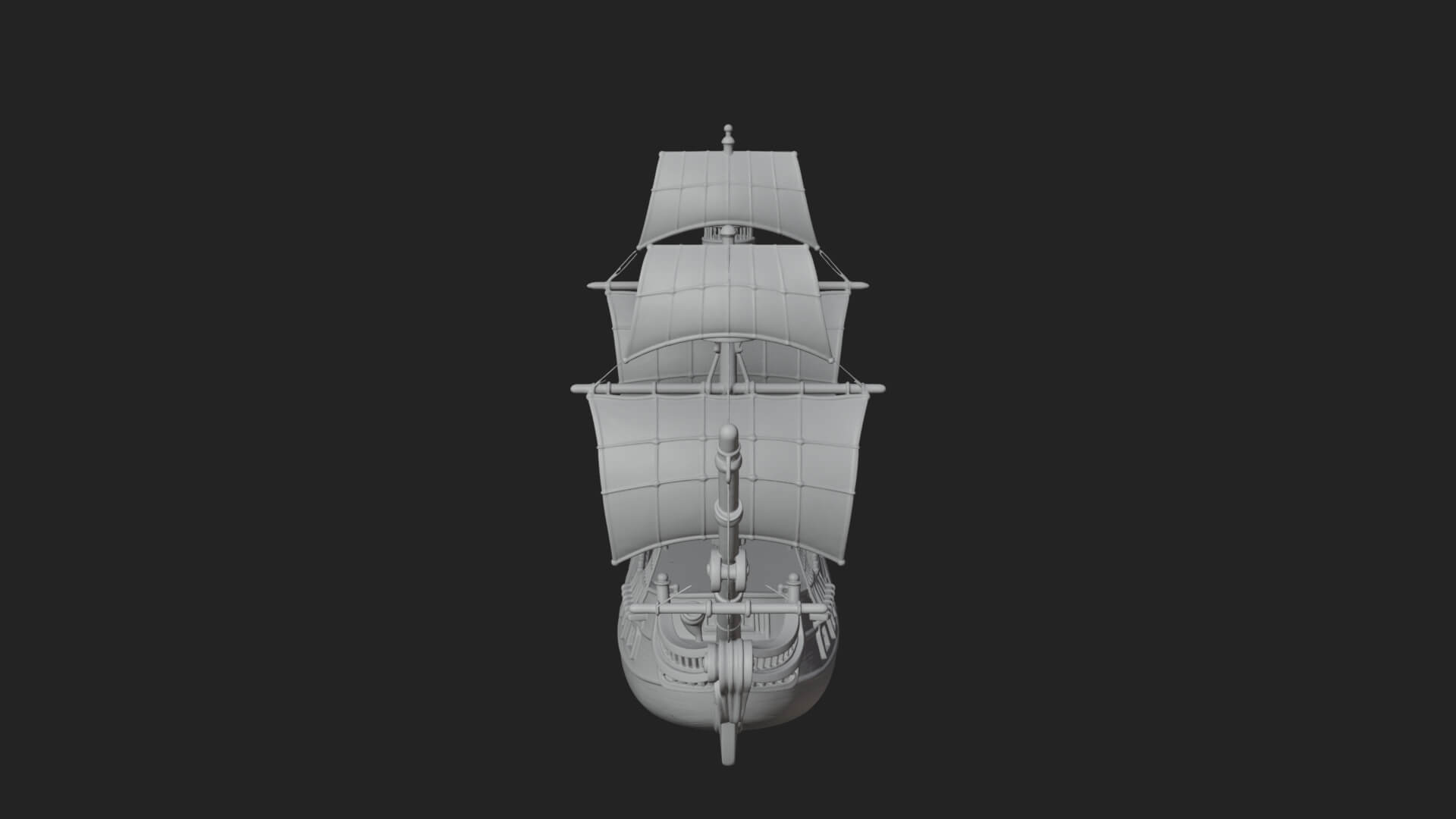 Red Sail Pirate Ship Model Design 4 3D Print Model 3D Model