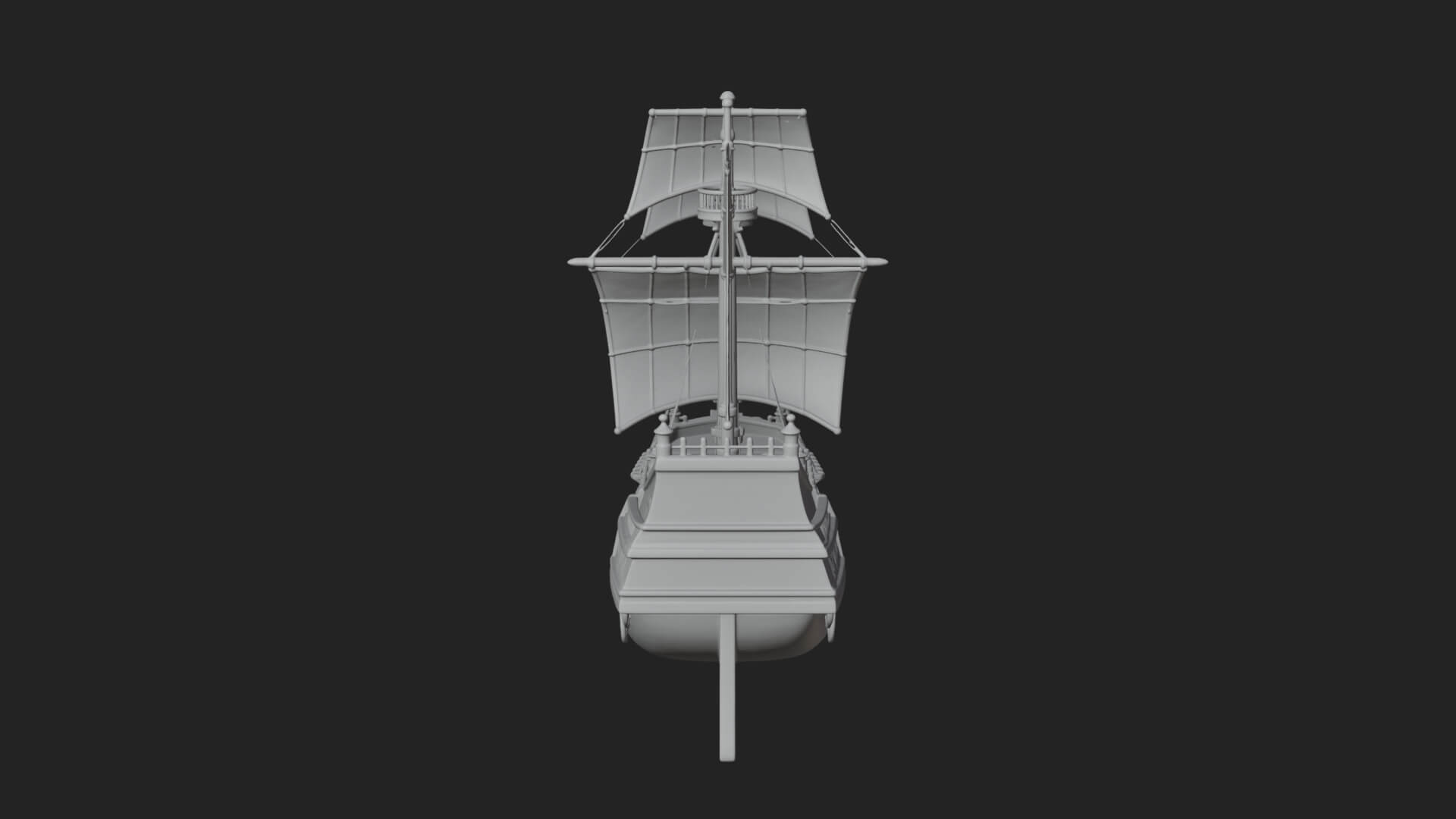 Red Sail Pirate Ship Model Design 4 3D Print Model 3D Model