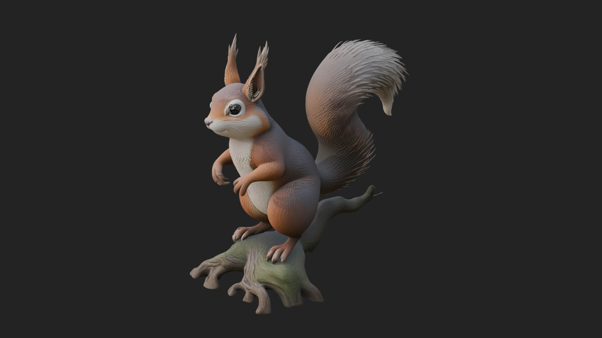 Red Squirrel Animal Statue Design 1 3D Print Model 3D Model