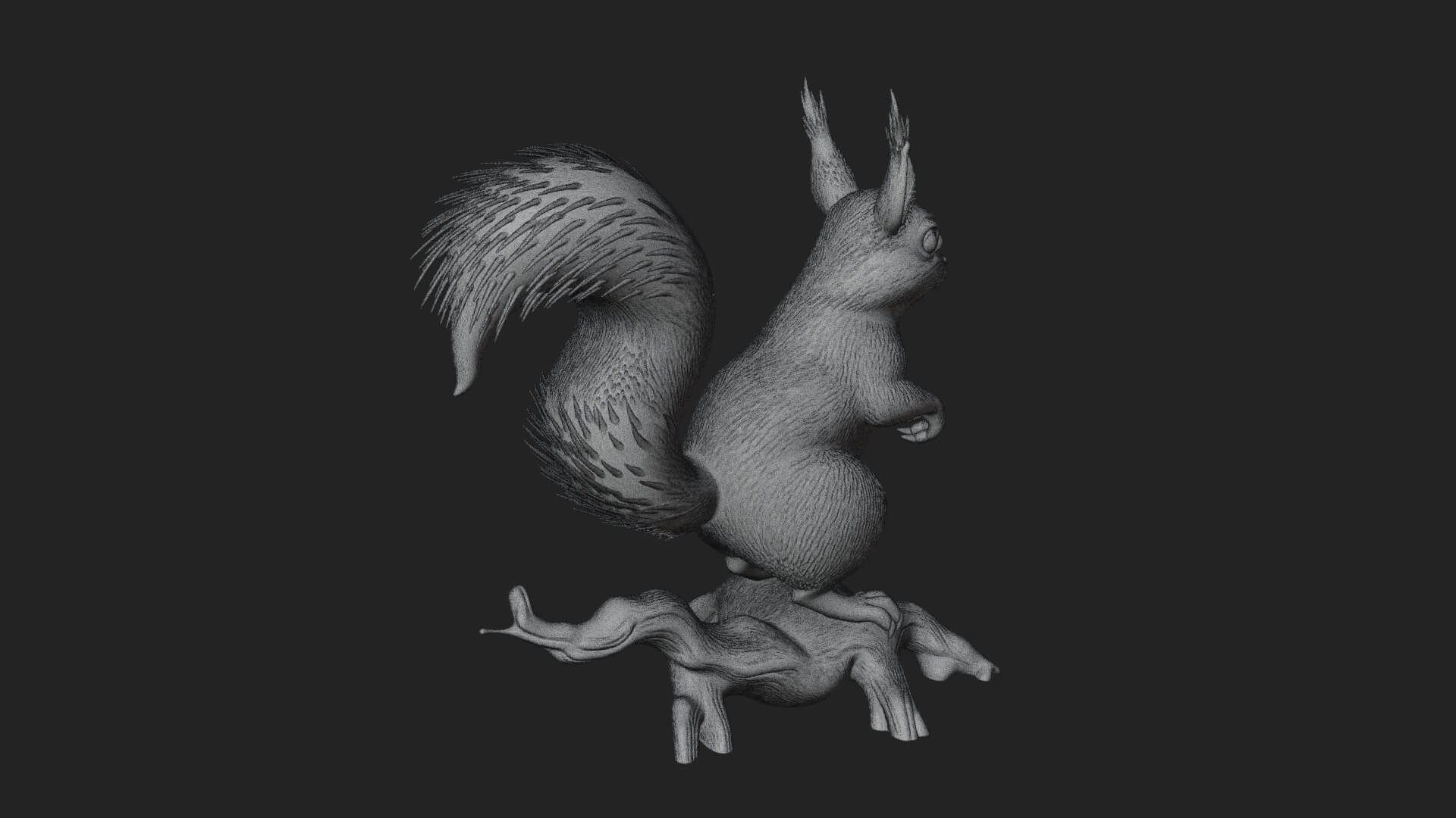 Red Squirrel Animal Statue Design 1 3D Print Model 3D Model