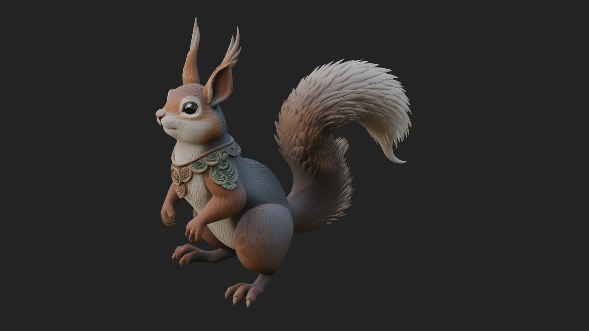 Red Squirrel Animal Statue Design 2 3D Print Model 3D Model