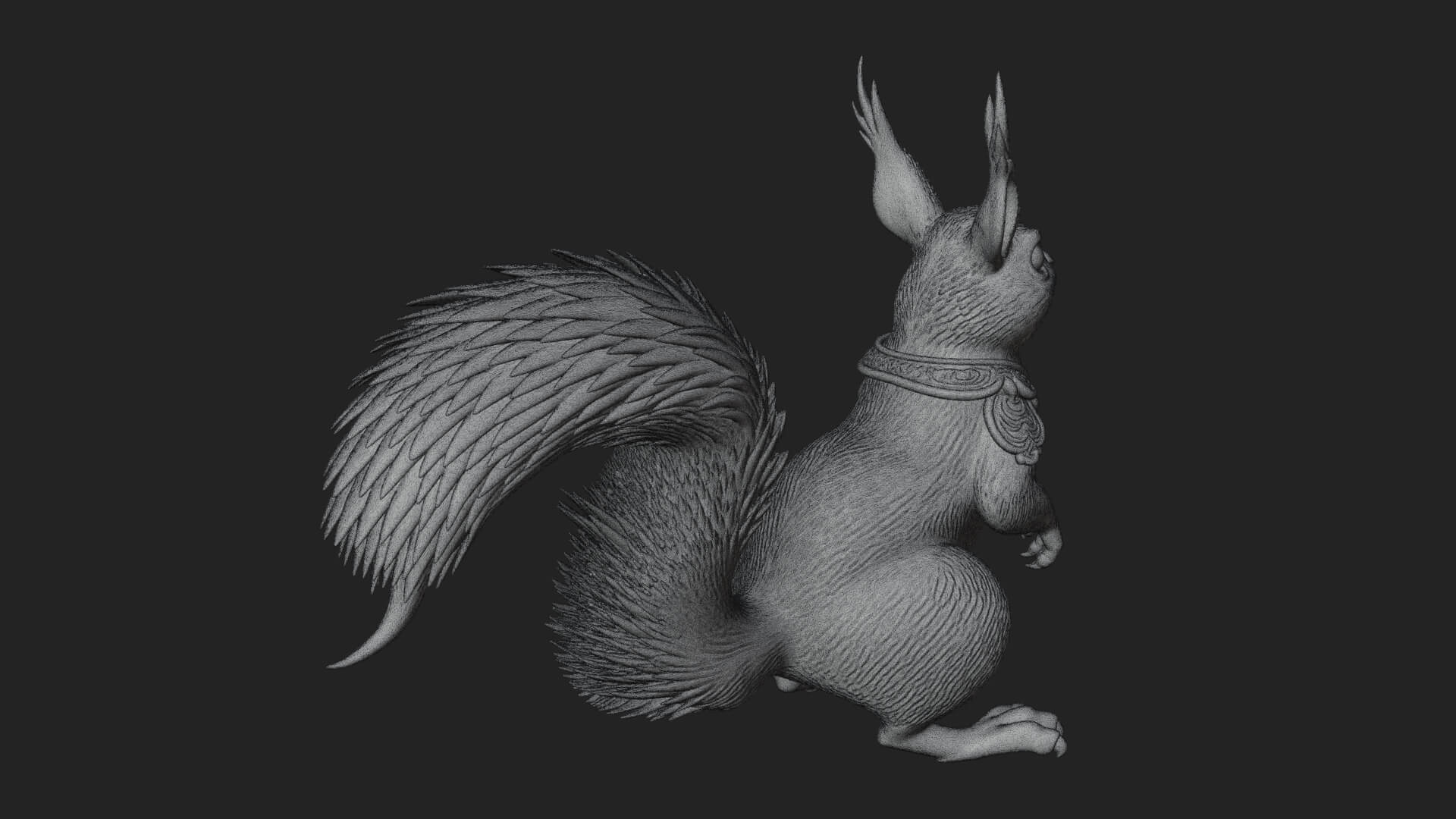 Red Squirrel Animal Statue Design 2 3D Print Model 3D Model