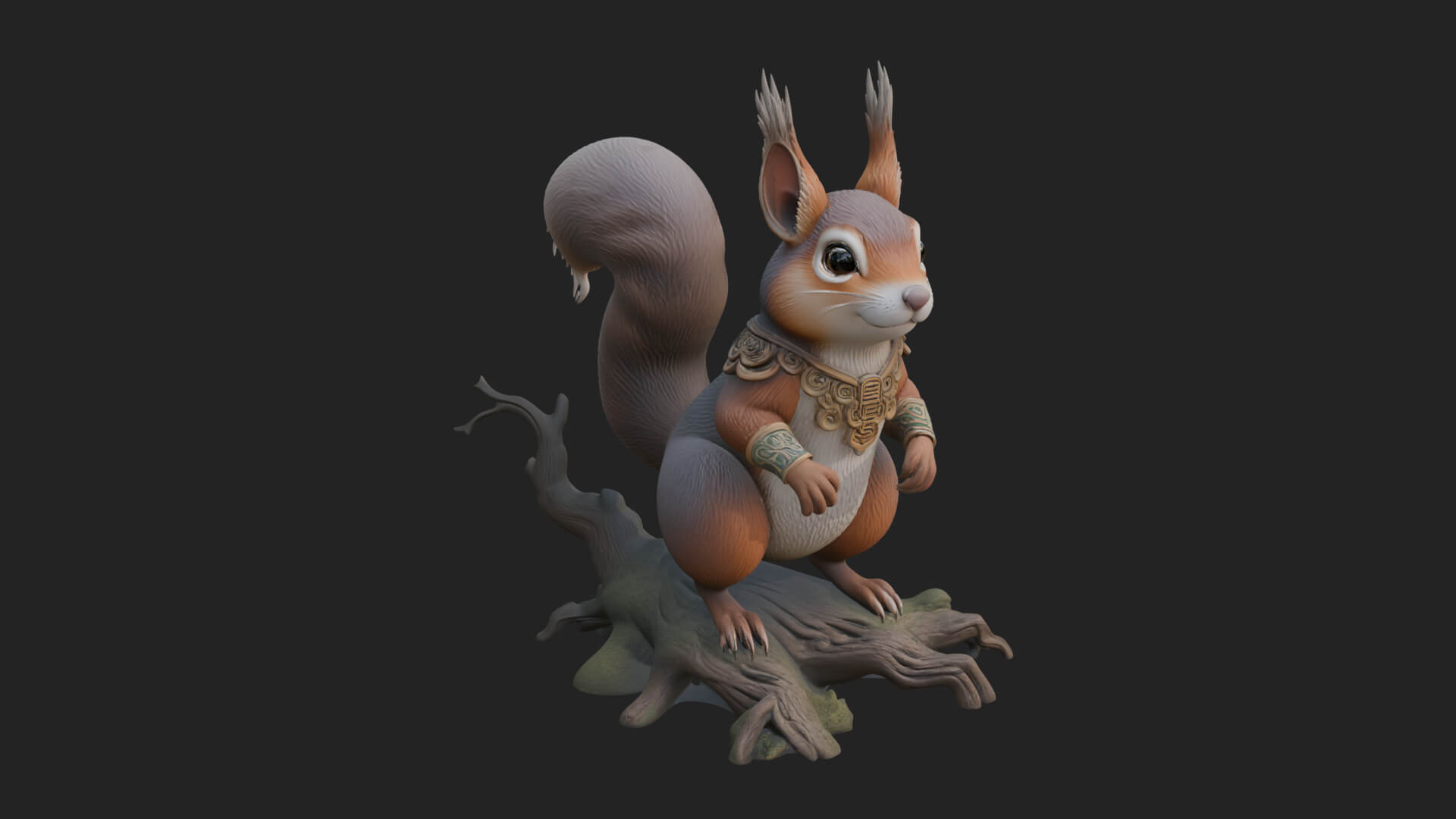 Red Squirrel Animal Statue Design 3 3D Print Model 3D Model
