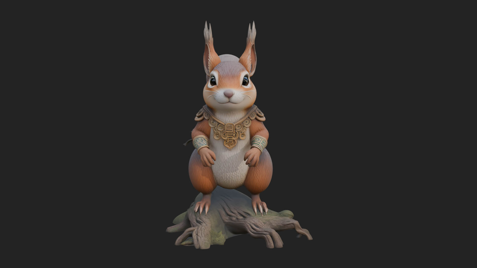 Red Squirrel Animal Statue Design 3 3D Print Model 3D Model