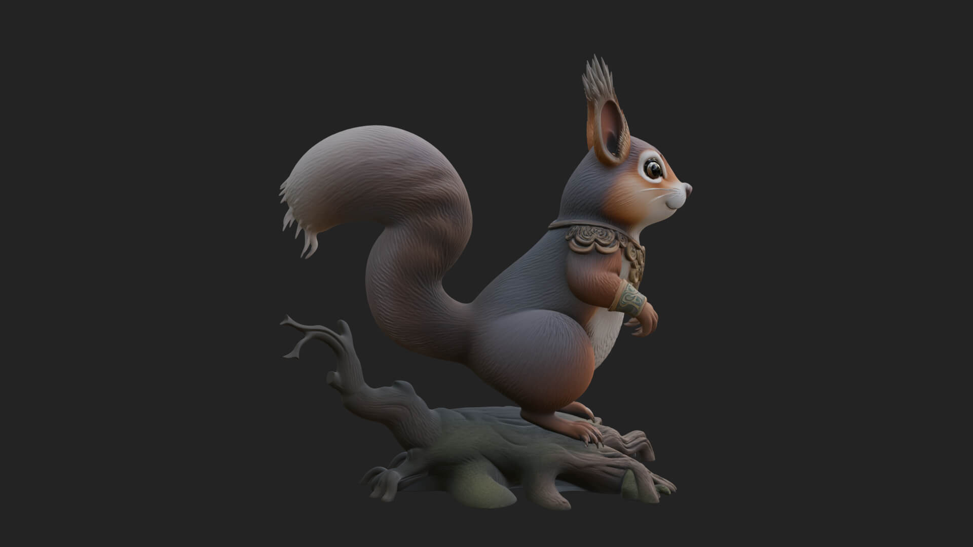 Red Squirrel Animal Statue Design 3 3D Print Model 3D Model