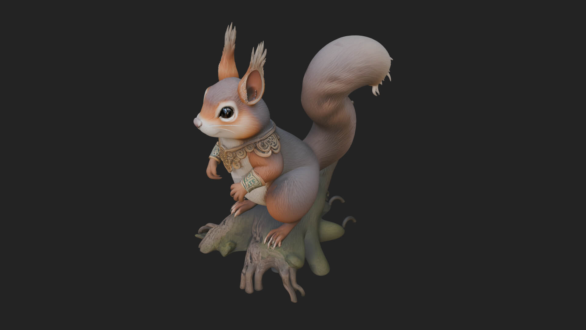 Red Squirrel Animal Statue Design 3 3D Print Model 3D Model