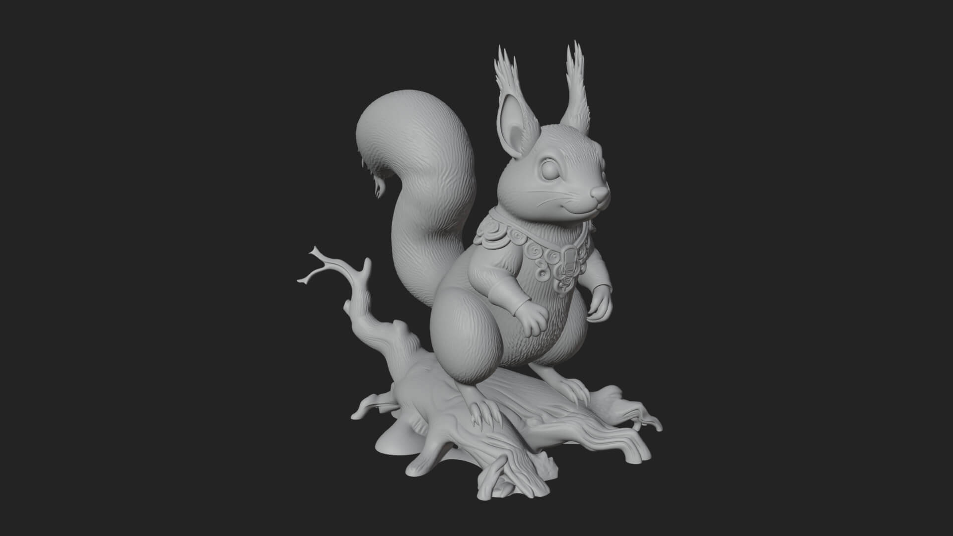 Red Squirrel Animal Statue Design 3 3D Print Model 3D Model