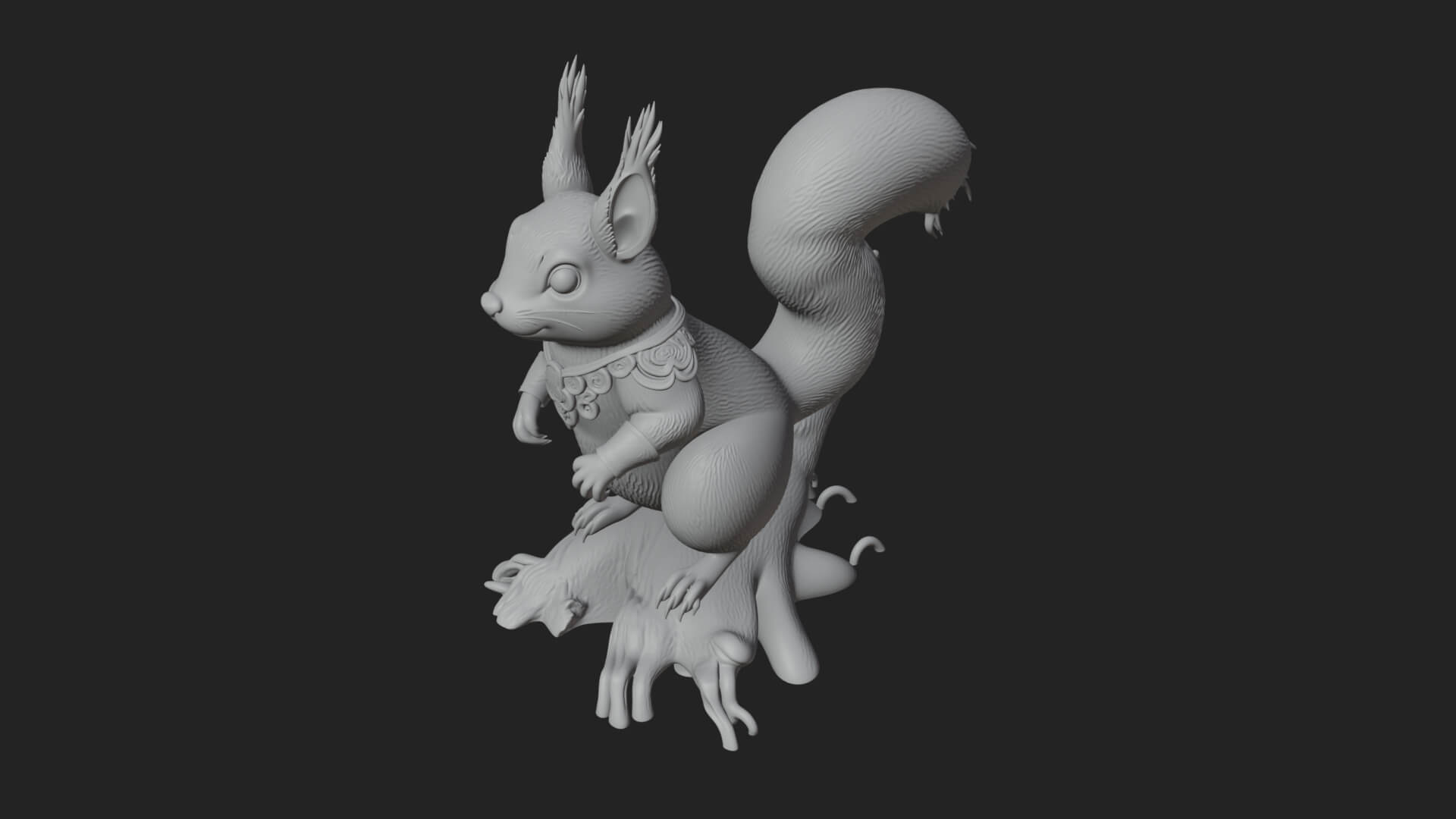 Red Squirrel Animal Statue Design 3 3D Print Model 3D Model