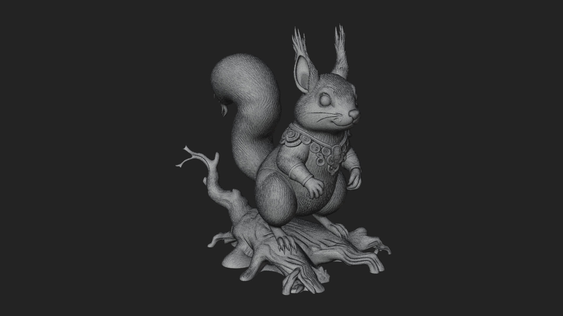 Red Squirrel Animal Statue Design 3 3D Print Model 3D Model