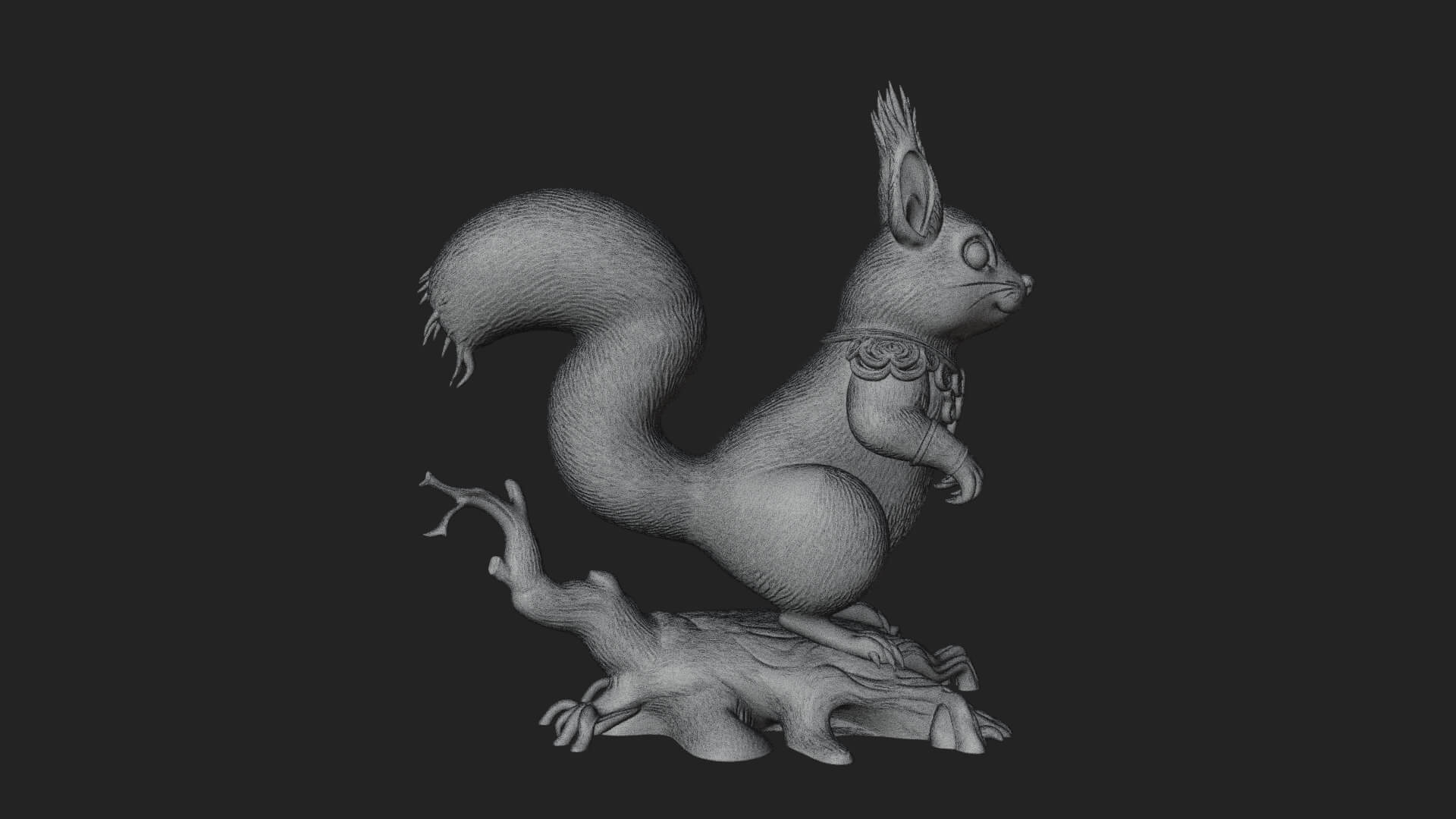 Red Squirrel Animal Statue Design 3 3D Print Model 3D Model