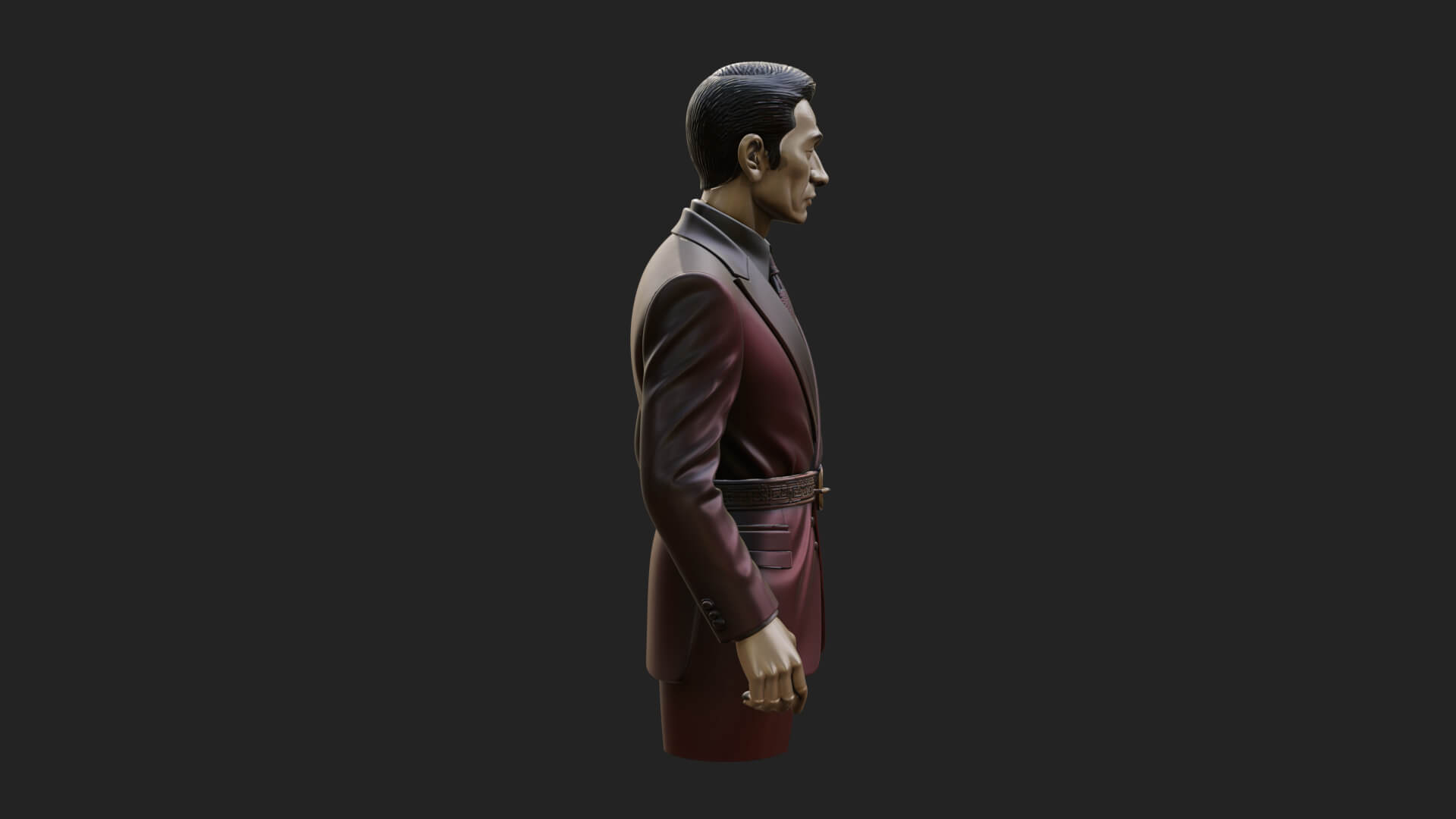 Red Suit Gentleman Bust Design 1 3D Print Model 3D Model