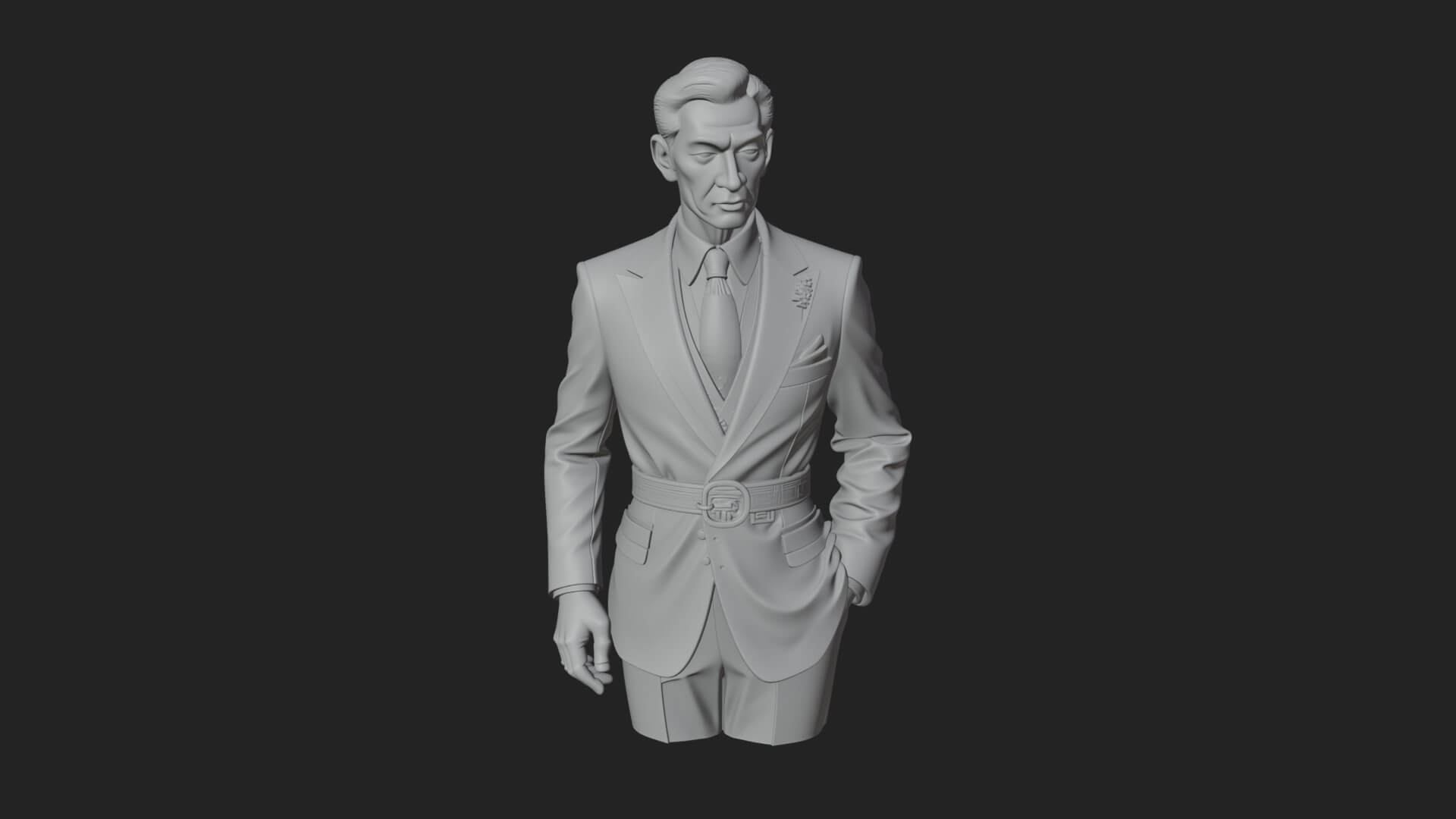 Red Suit Gentleman Bust Design 1 3D Print Model 3D Model