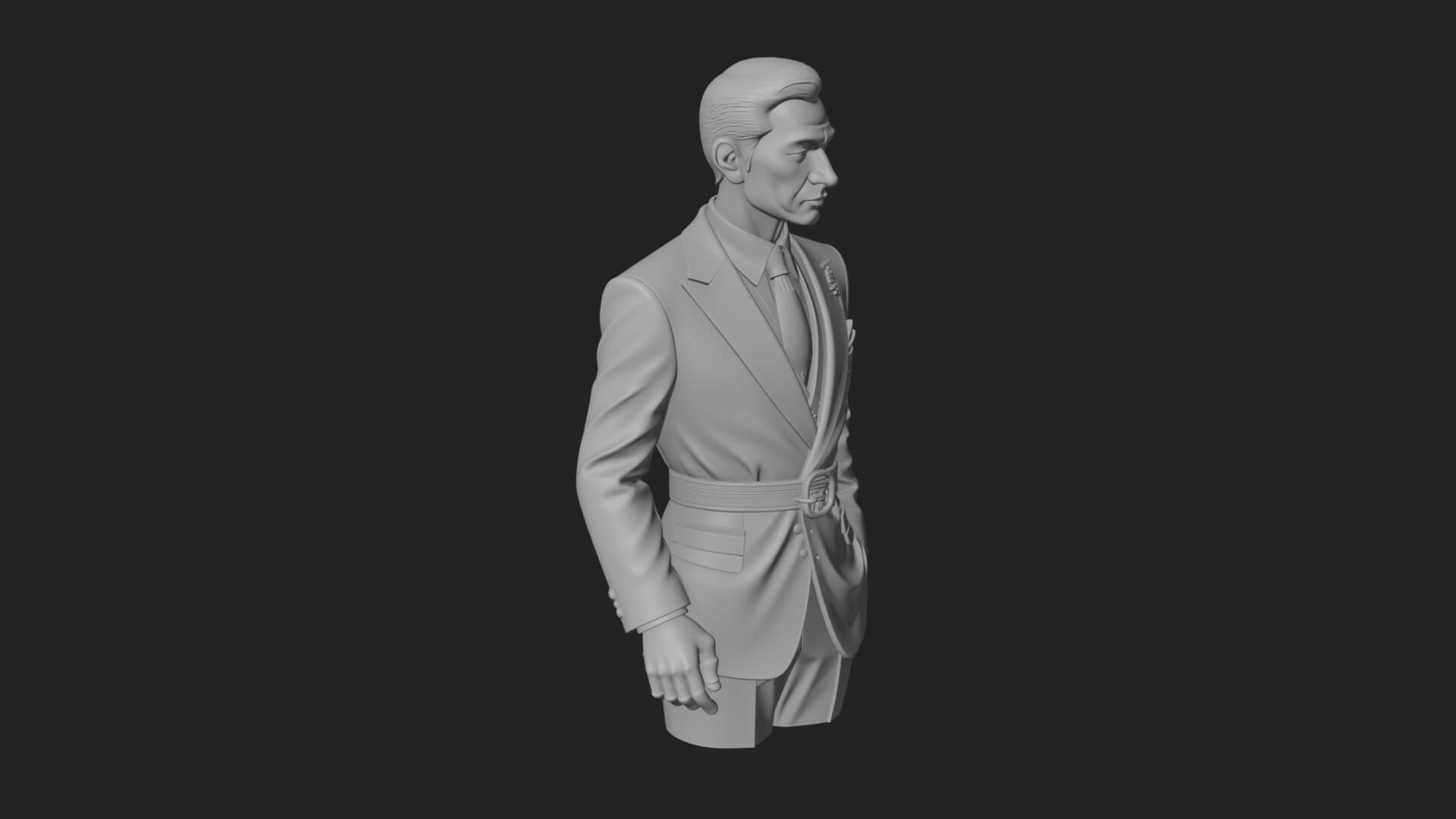 Red Suit Gentleman Bust Design 1 3D Print Model 3D Model